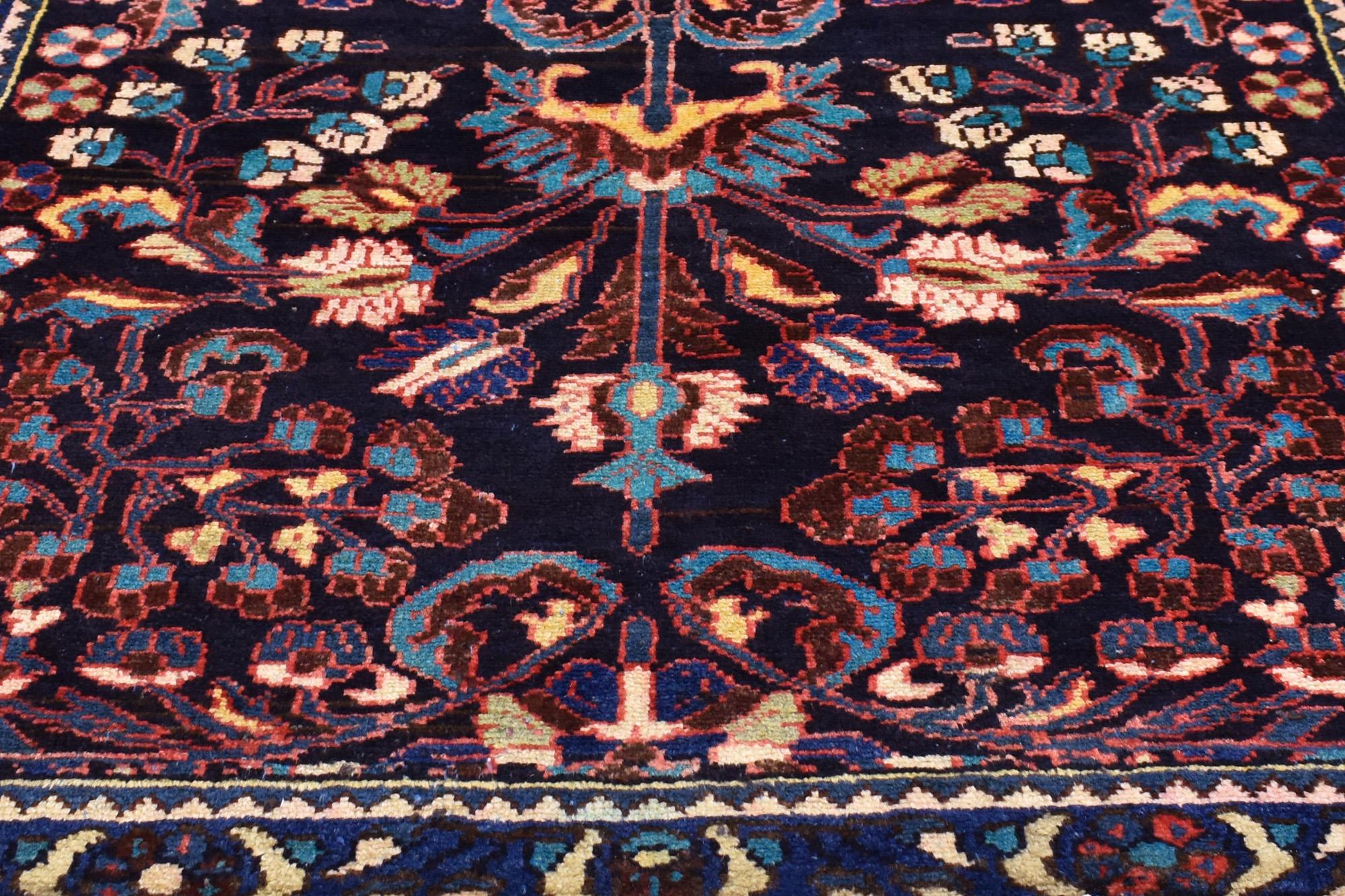 Baroque Antique Persian Bakhtiari Carpet, 03'04 x 10'00 For Sale