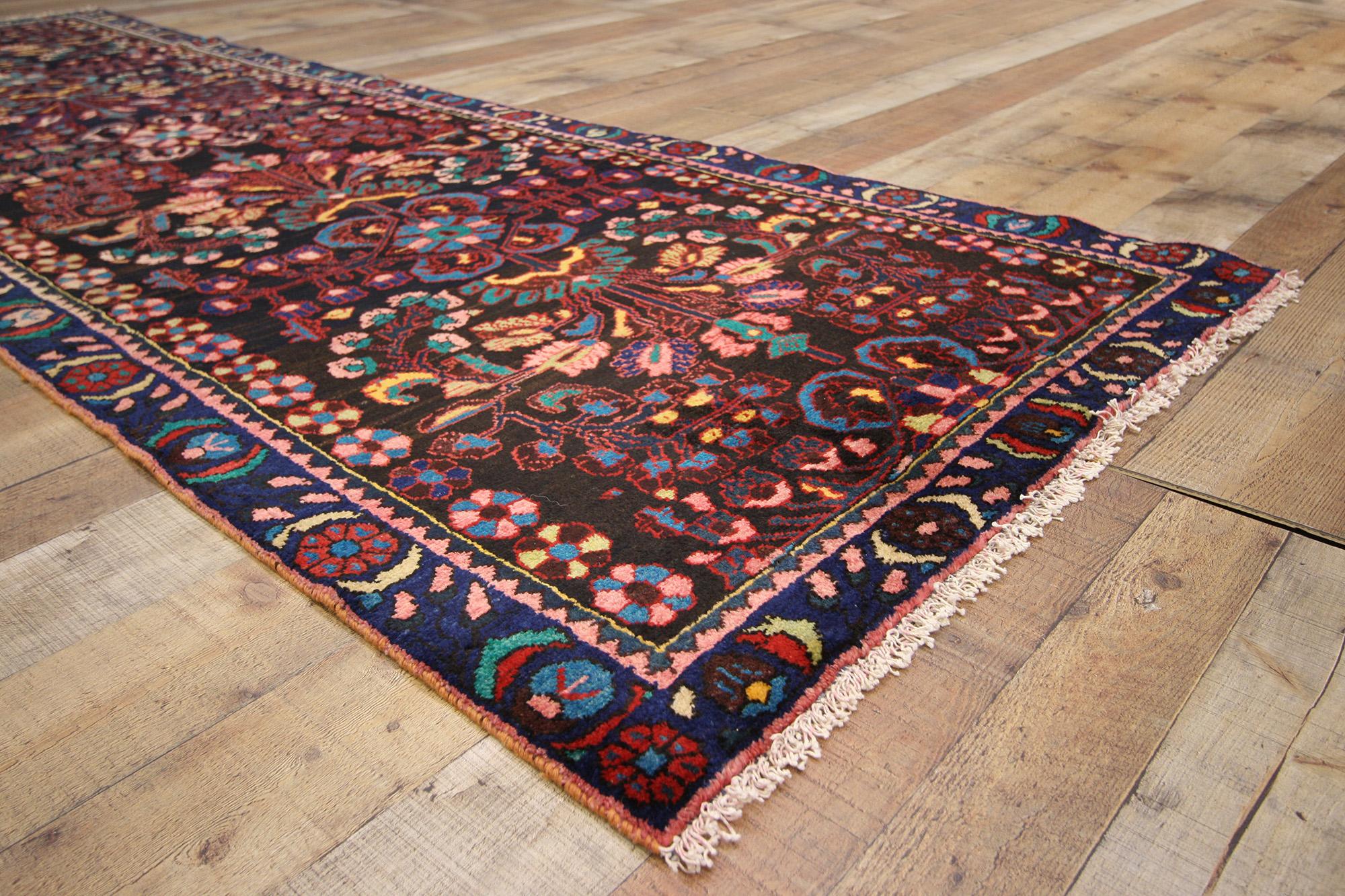Wool Antique Persian Bakhtiari Carpet, 03'04 x 10'00 For Sale