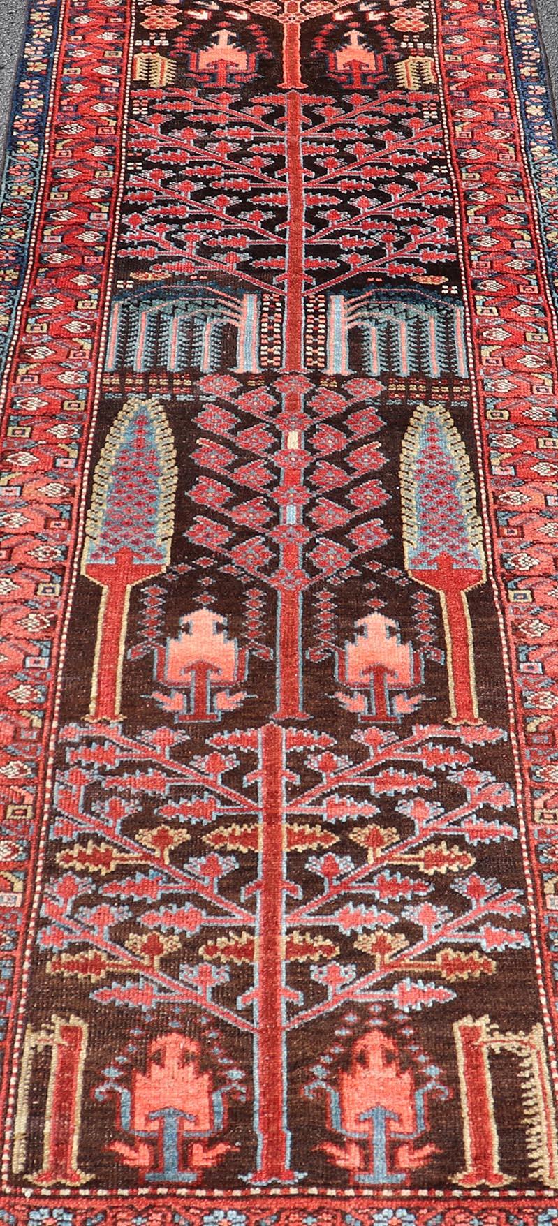 Tribal  Antique Persian Bakhtiari Runner with Tree Design by Keivan Woven Arts 3' x 8'9 For Sale