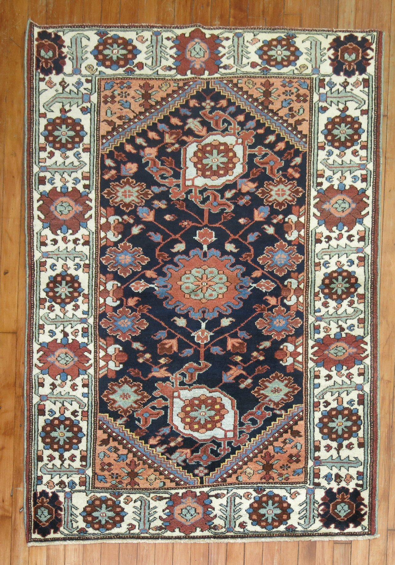 Agra Antique Persian Bakhtiari Scatter Size Rug For Sale