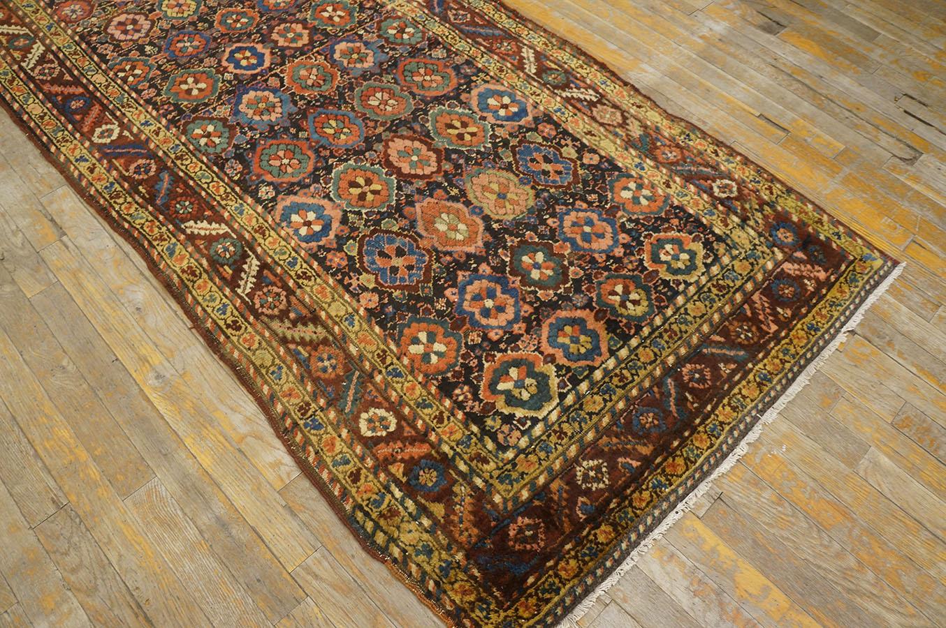 Antique Persian Bakshaiesh Rug 3' 4'' x 11' 8'' In Good Condition For Sale In New York, NY
