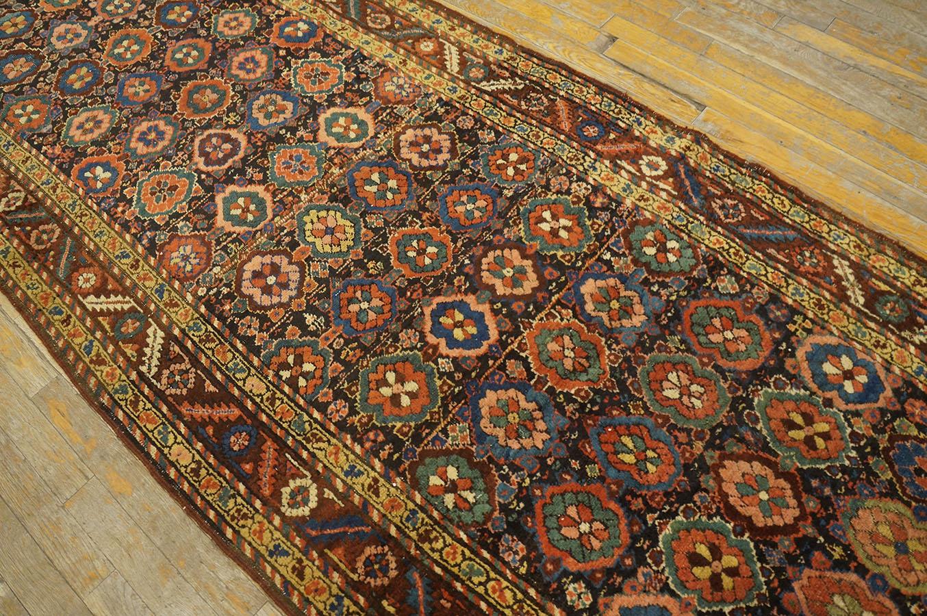 Late 19th Century Antique Persian Bakshaiesh Rug 3' 4'' x 11' 8'' For Sale