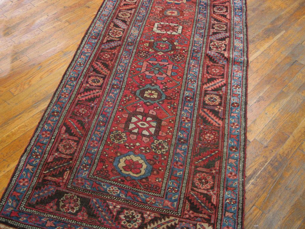 Wool 19th Century Persian Bakshaiesh Carpet ( 3' x 10'4