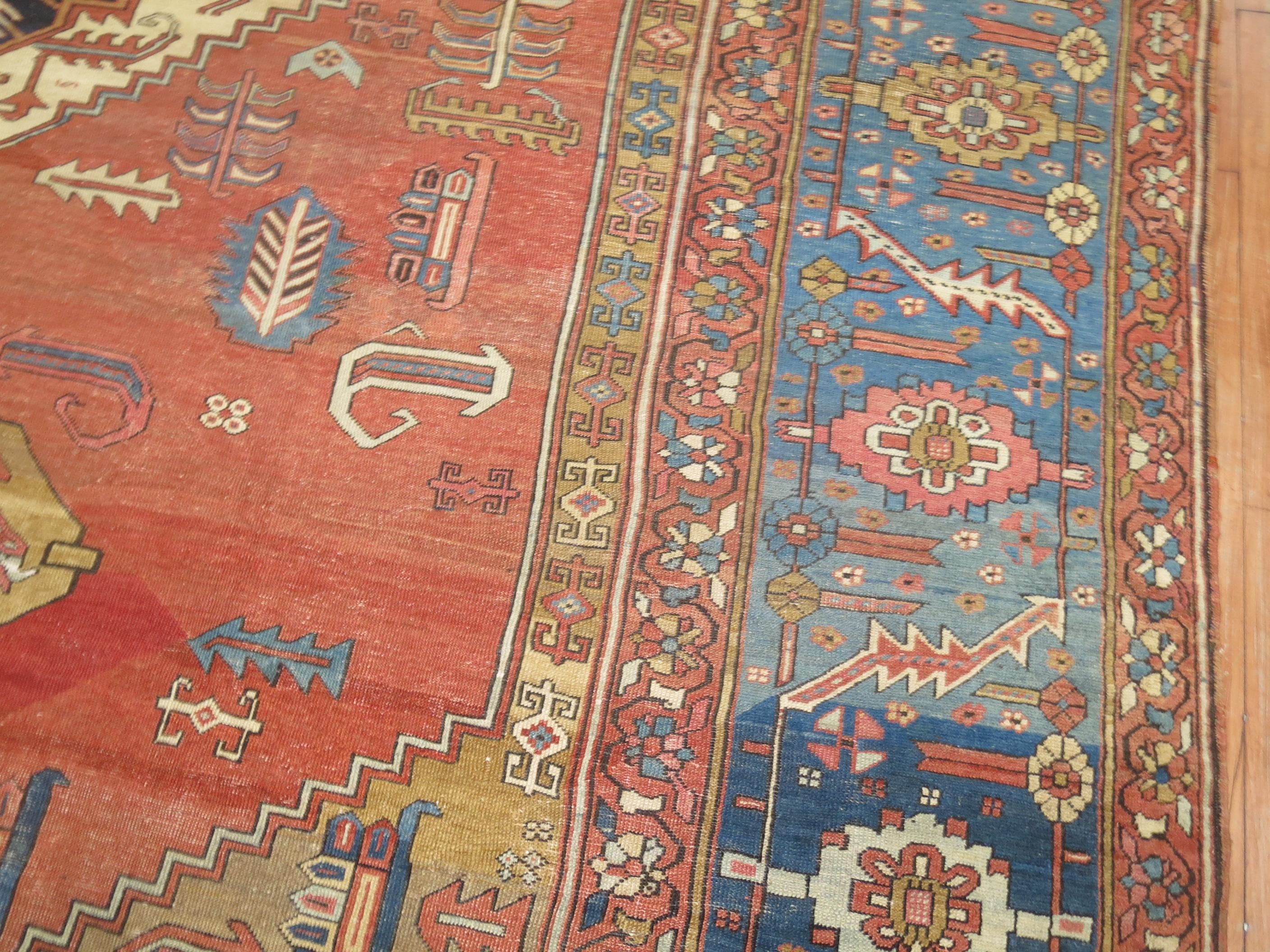 Antique Persian Bakshaish Carpet in Rustic Tones For Sale 7