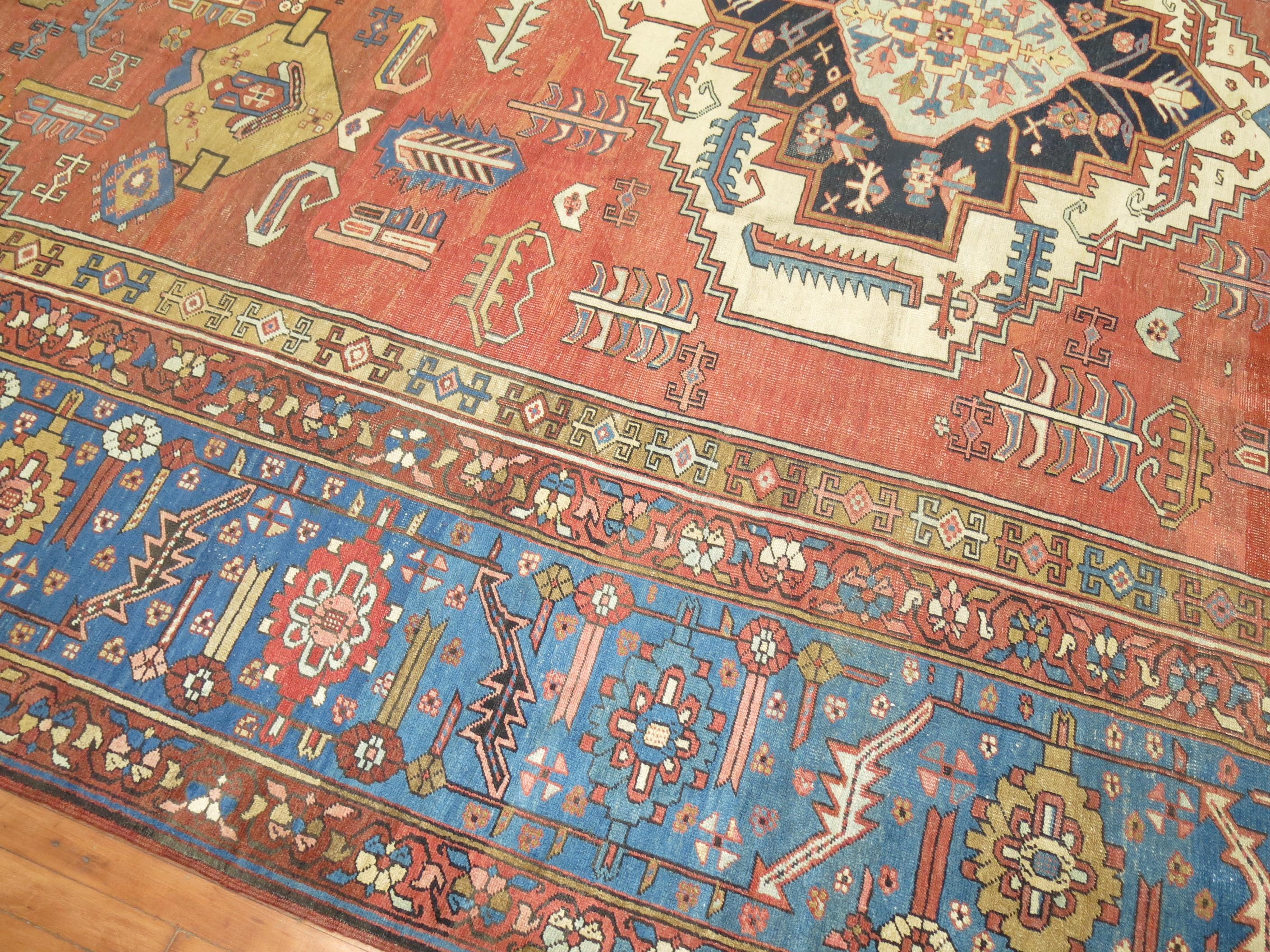 Antique Persian Bakshaish Carpet in Rustic Tones For Sale 9