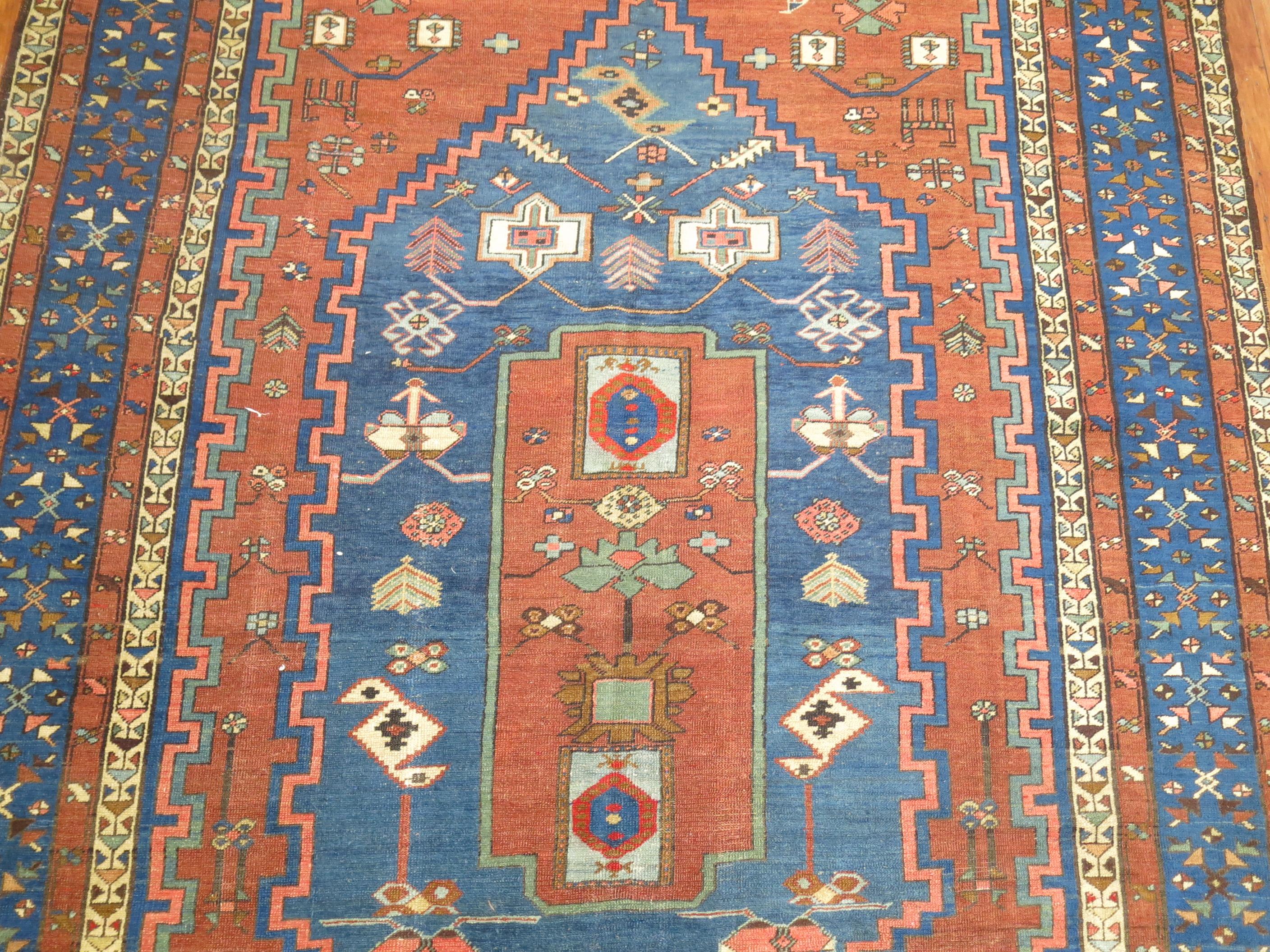 Wool Antique Persian Bakshaish Gallery Rug