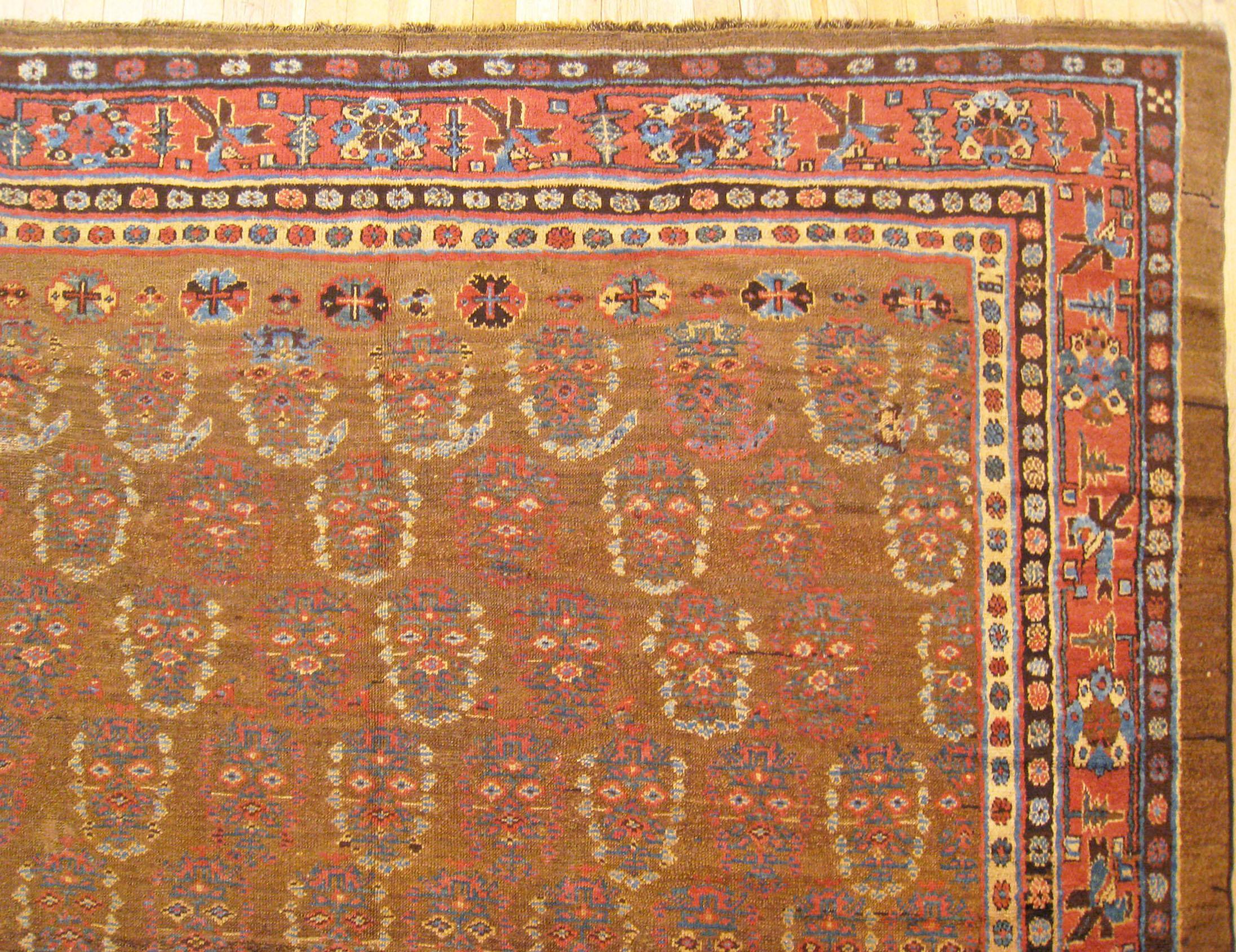 Antique Persian Bakshaish Oriental Carpet, in Large Size with Central Medallion For Sale 1