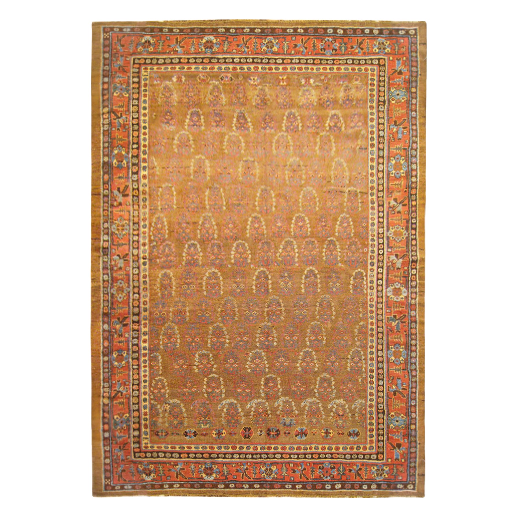 Antiker persischer Bakshaish- orientalischer Teppich in Großformat mit zentralem Medaillon