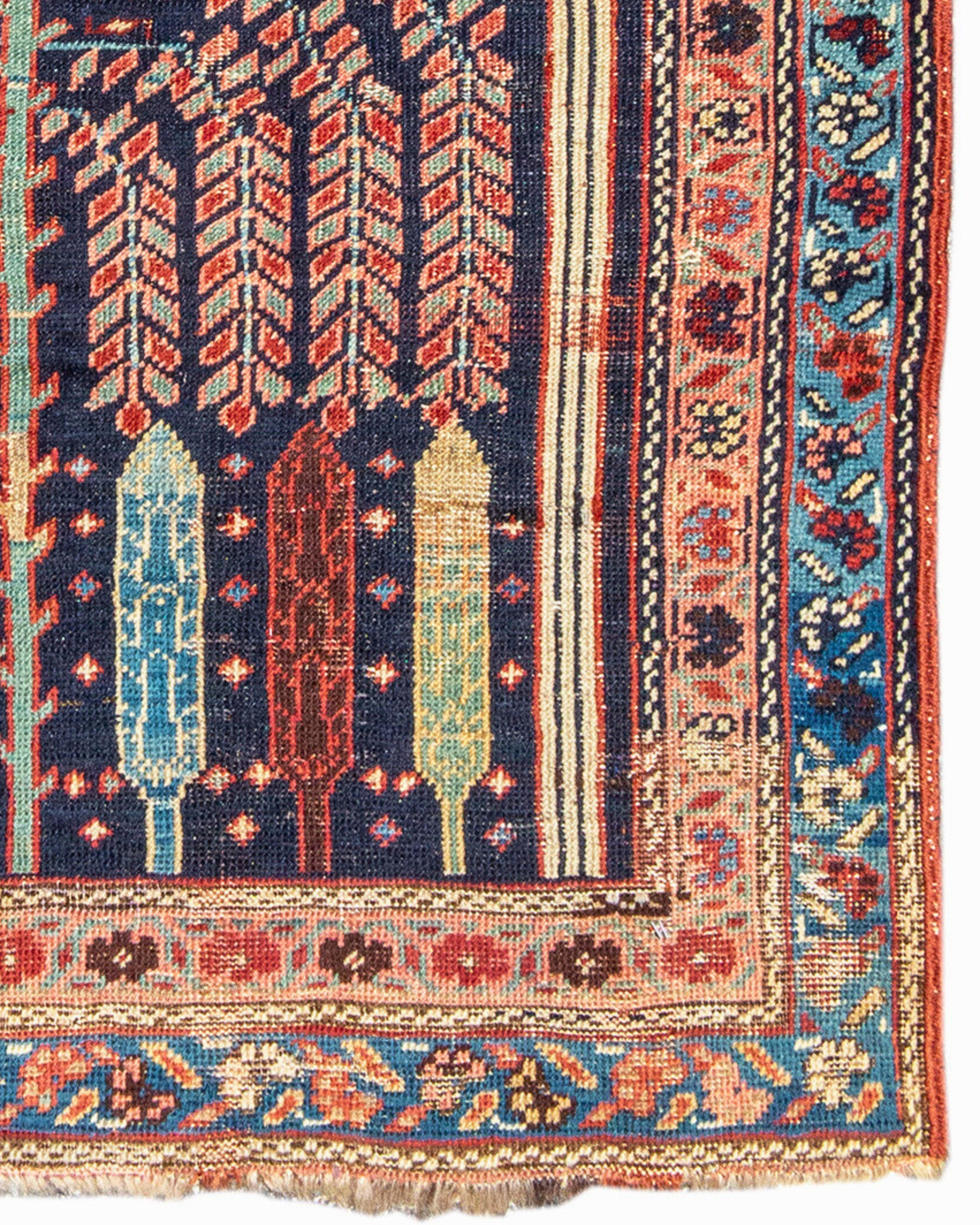 Wool Antique Persian Bakshaish Prayer Rug, Mid-19th Century For Sale