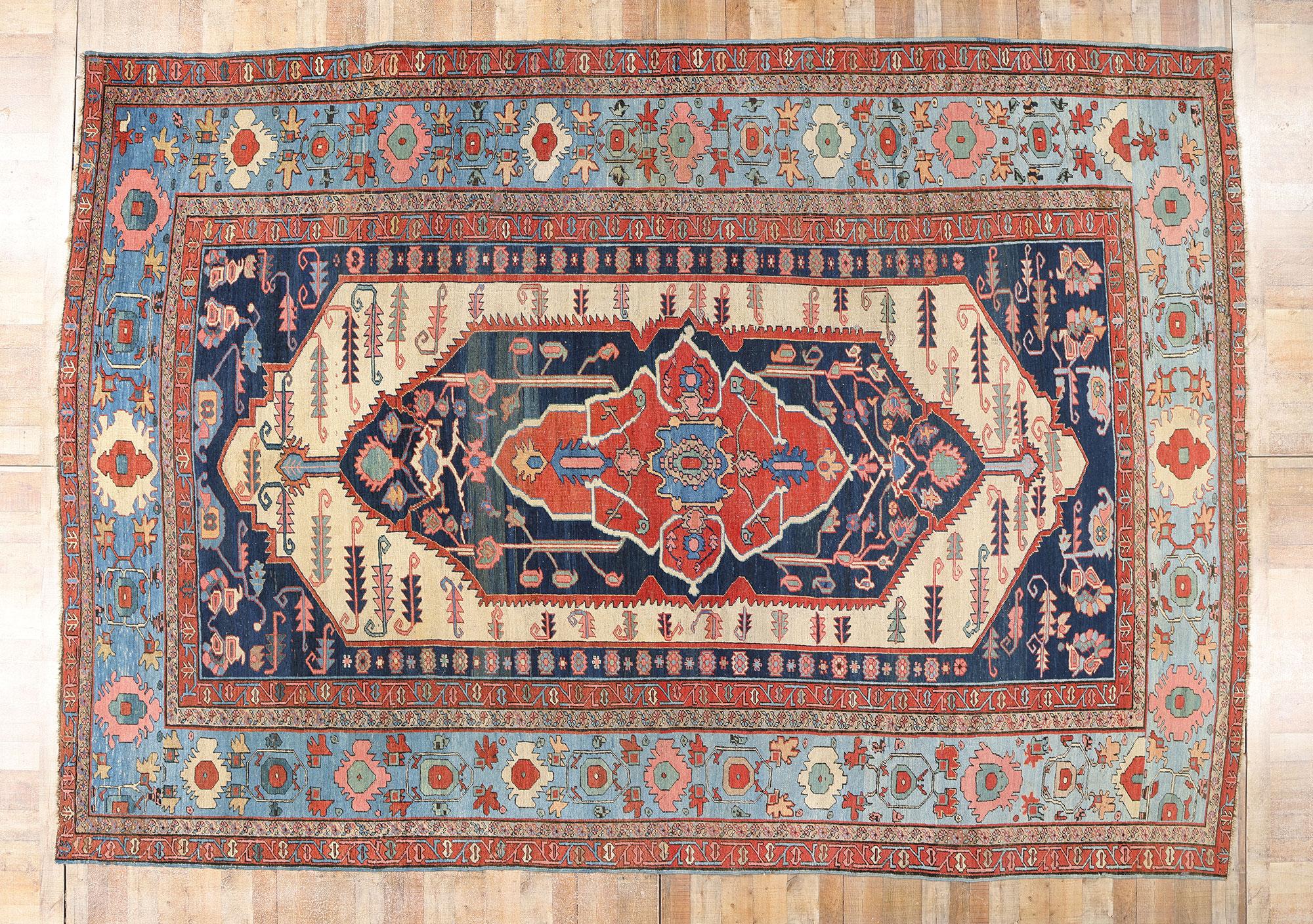 Antiker persischer Bakshaish-Teppich, 11'04 x 16'02 im Angebot 1