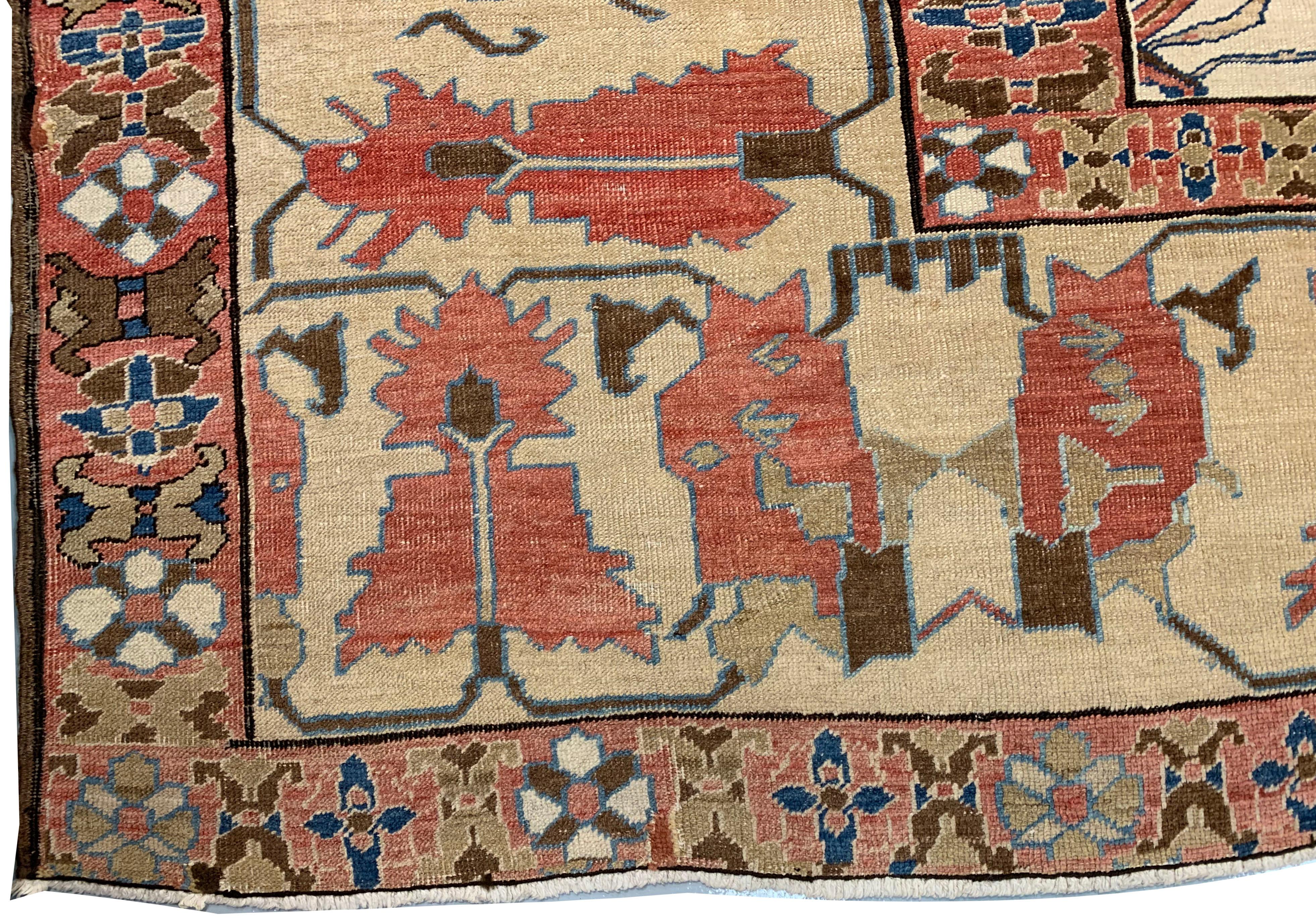 Wool Antique Persian Bakshaish Rug, 13' x 17'6 For Sale