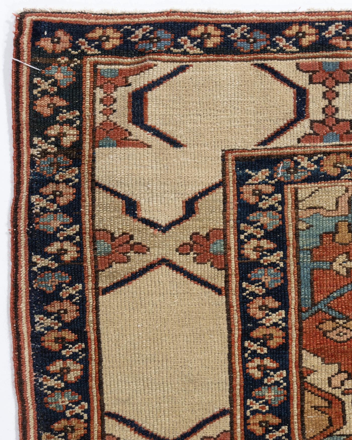Hand-Woven Antique Persian Bakshaish Rug 4'8 x 7'4 For Sale