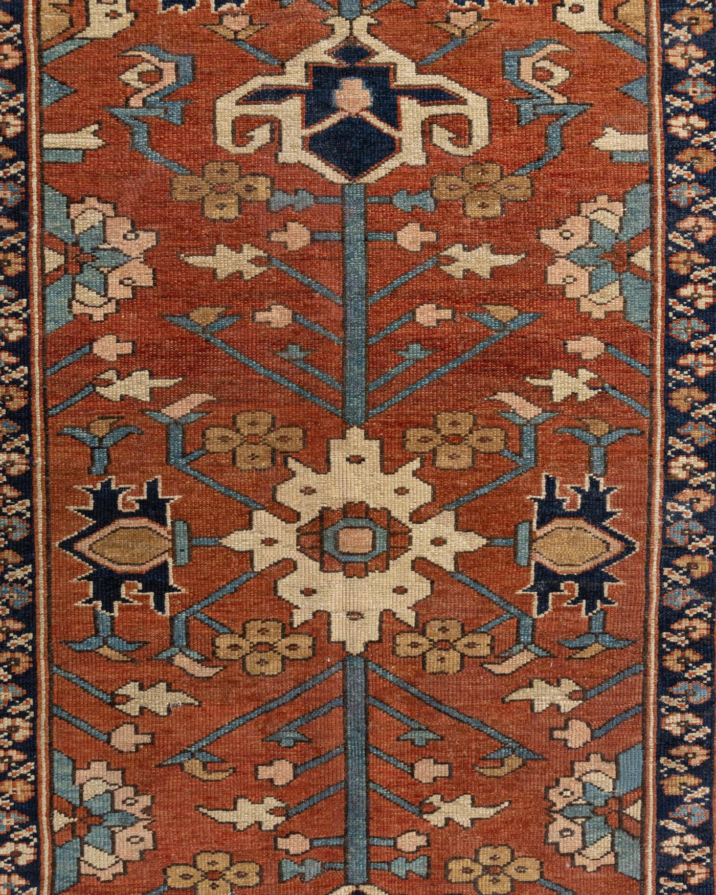 19th Century Antique Persian Bakshaish Rug 4'8 x 7'4 For Sale