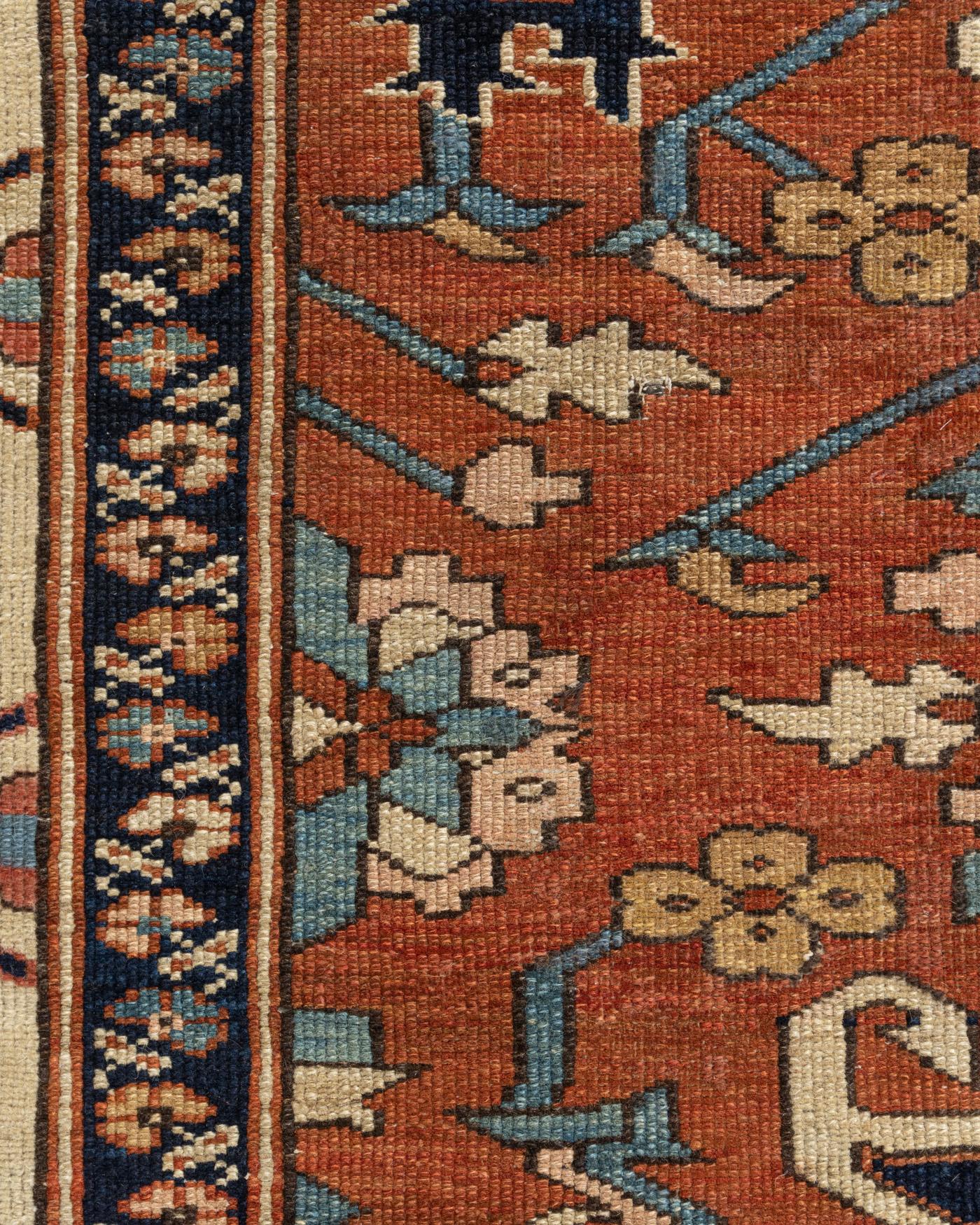 Wool Antique Persian Bakshaish Rug 4'8 x 7'4 For Sale