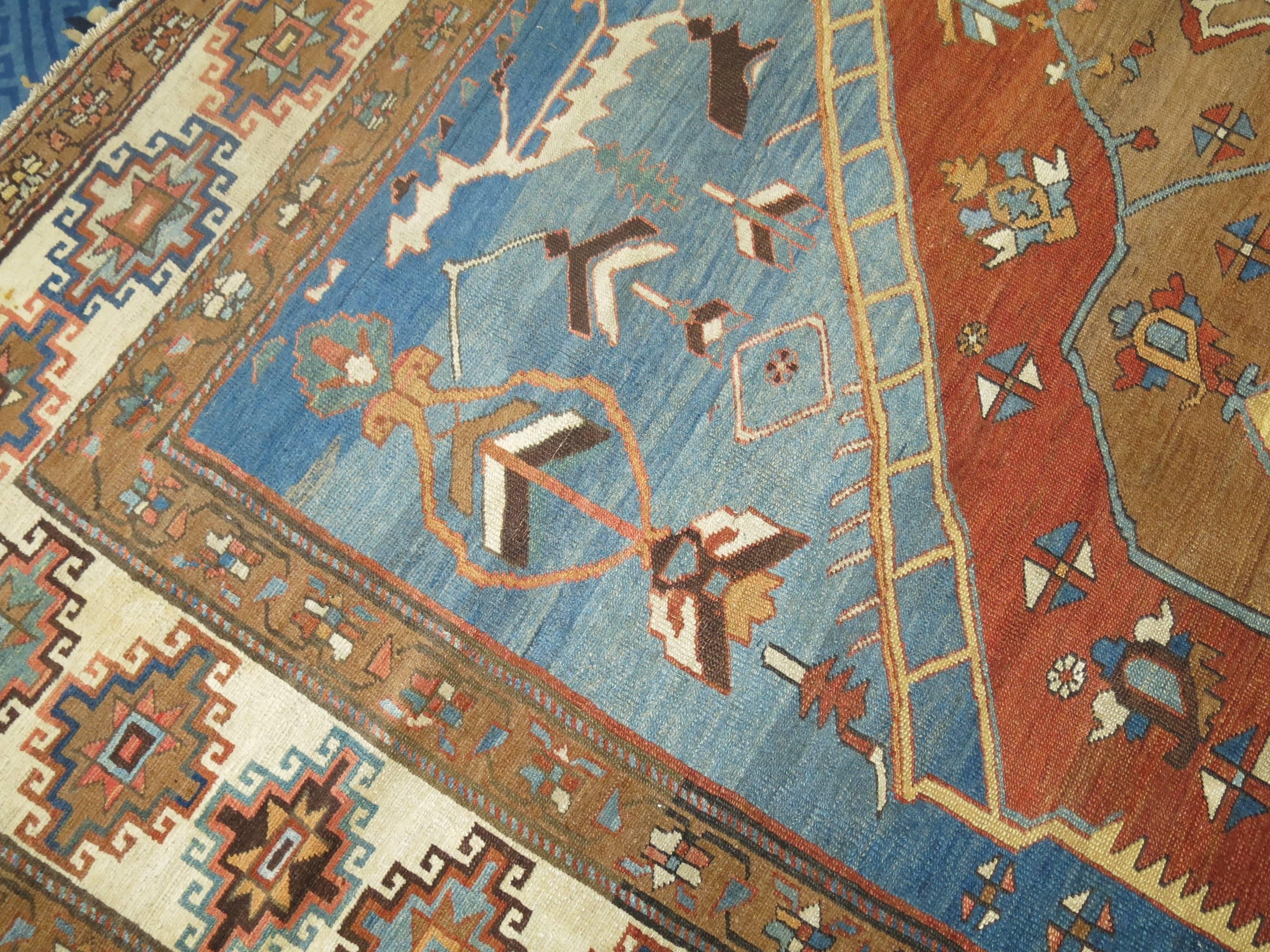 Antique Persian Bakshaish Rug In Good Condition In New York, NY