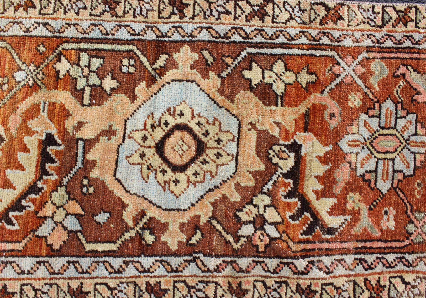 Antique Persian Bakshaish Rug with Medallions and Flower Motifs For Sale 2