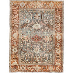Antique Persian Bakshaish Rug with Medallions and Flower Motifs