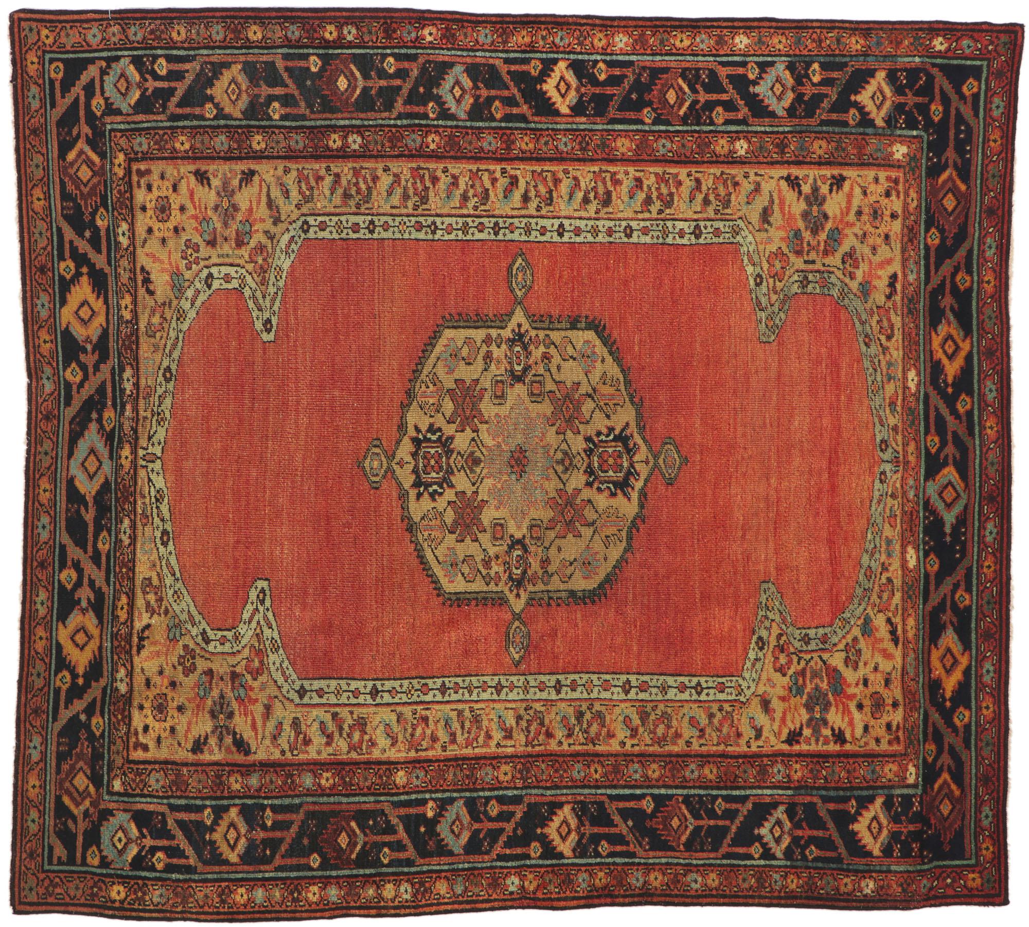 Antique Persian Bakshaish Rug with Modern Northwest Style For Sale 5
