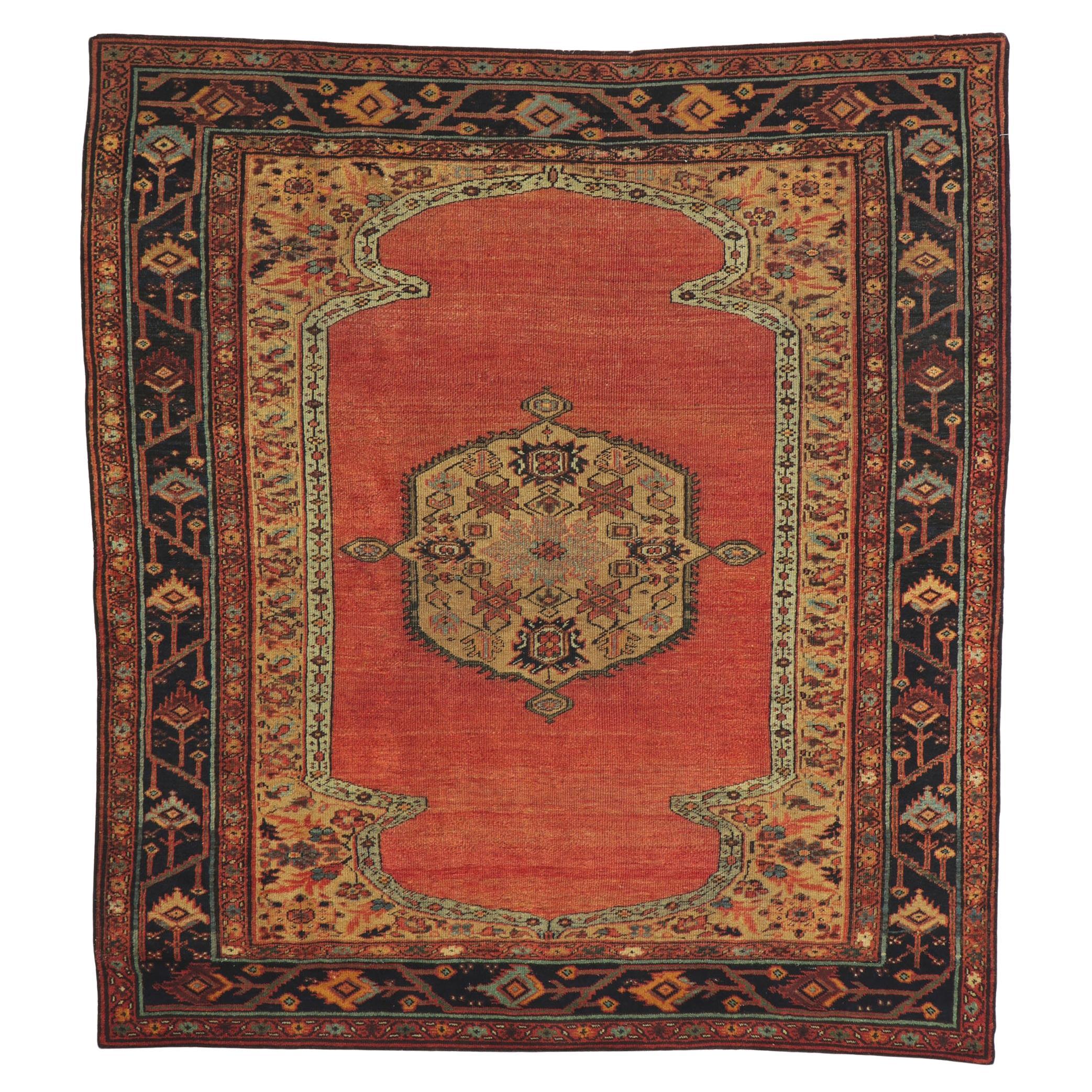 Antique Persian Bakshaish Rug with Modern Northwest Style For Sale