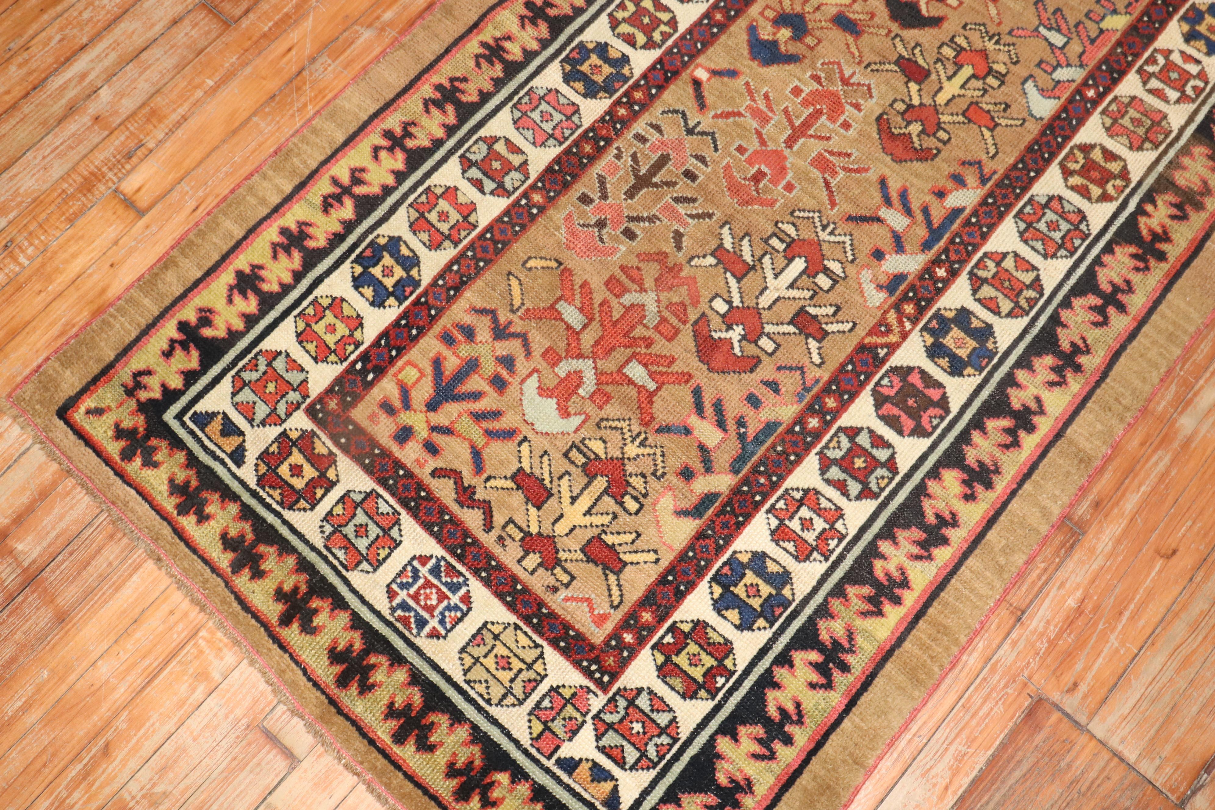 A tribal camel field Persian Bakshaish Rug runner from the early 20th century.

Measures: 3'2'' x 11'


The 19th century examples of Bakshaish weavings are memorable in their beauty, and in good condition, have performed very solidly as art