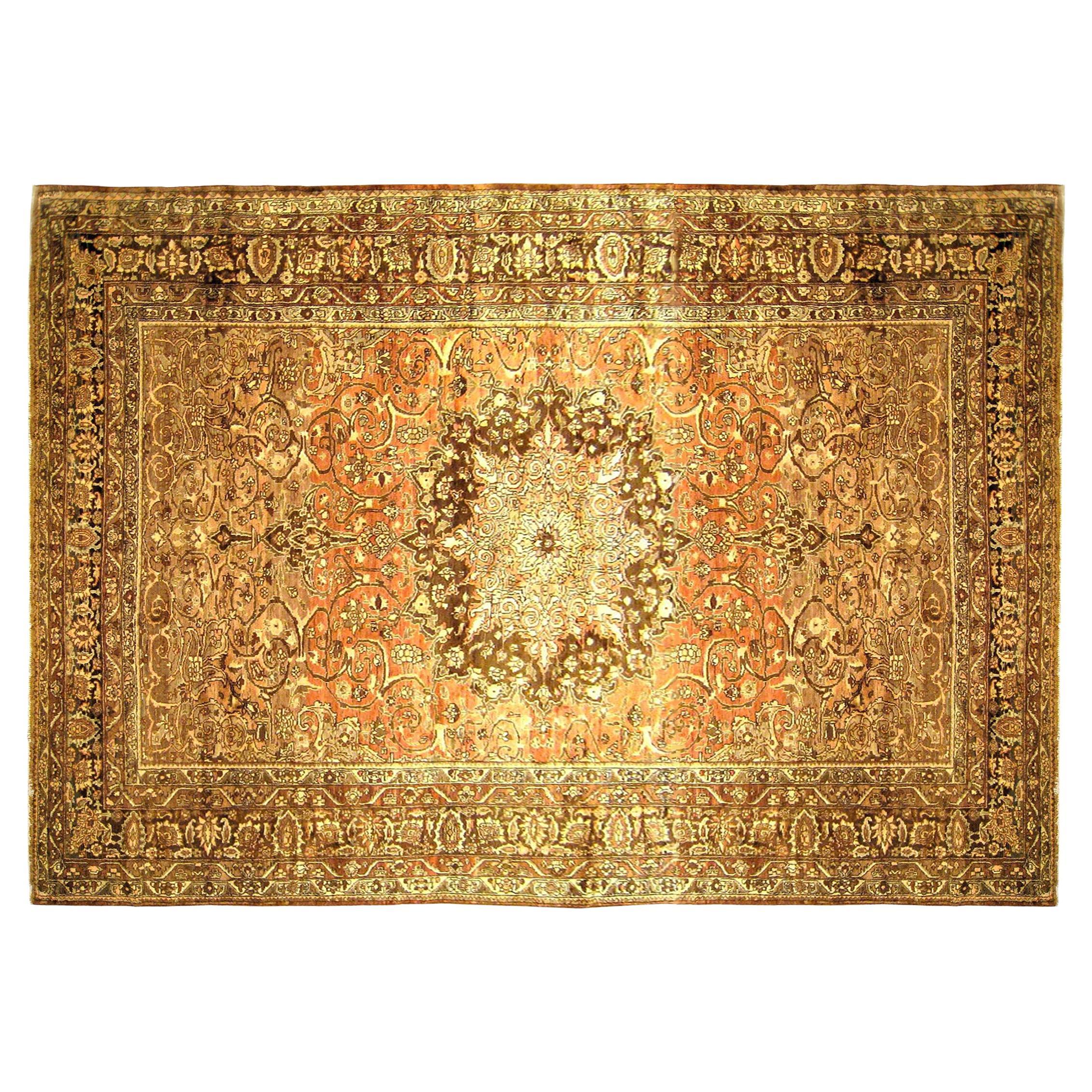 Antiker persischer Baktiari- orientalischer Teppich in Zimmergröße, mit Mittelmedaillon im Angebot