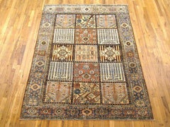 Antique Persian Baktiari Oriental Rug, in Small size, w/ Garden Design and Boxes