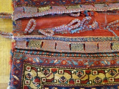 Antique Persian Baktiari Saddle Bag, Piled & Kelim Weave, Wool, 1910