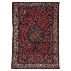 Tapis persan antique Baktiary, terrain rouge