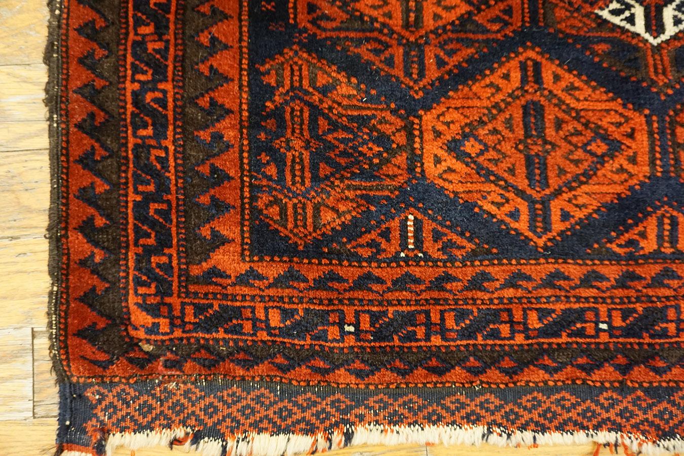 Hand-Knotted Antique Persian Balouch Rug For Sale
