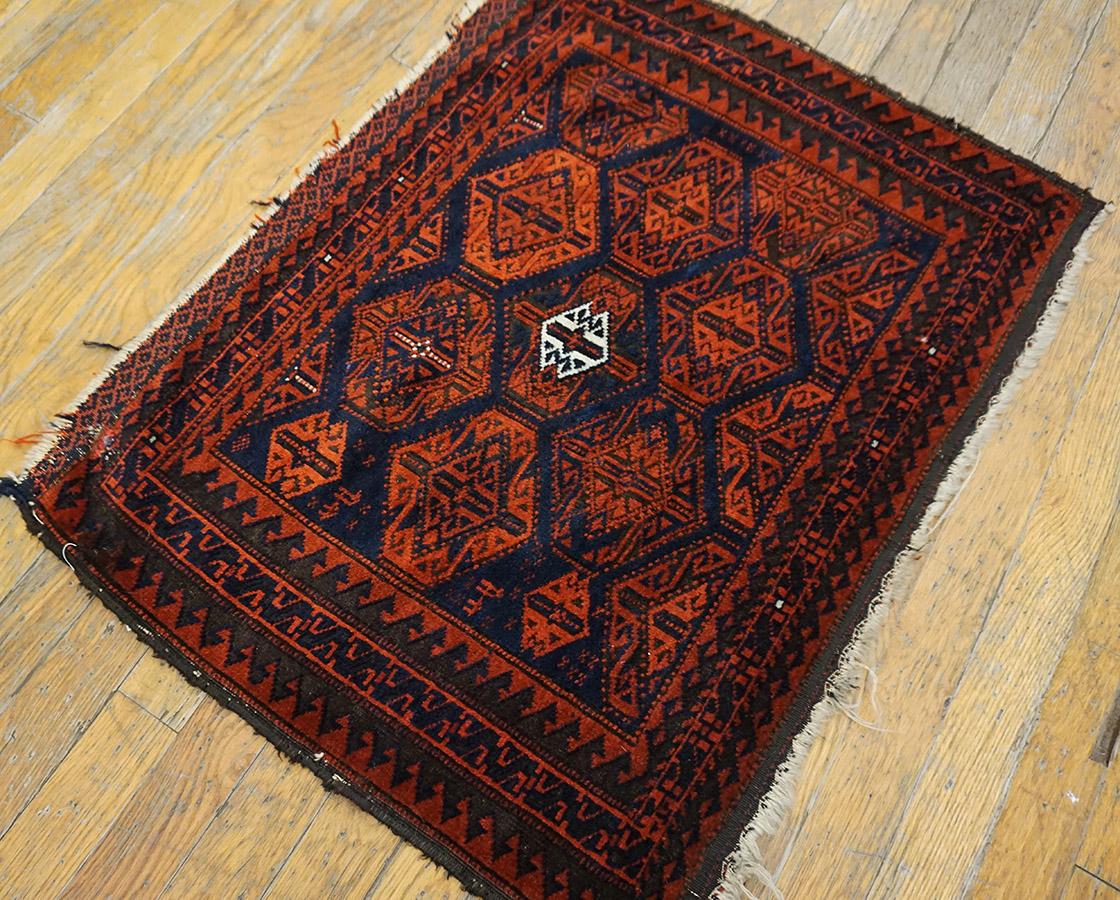 Wool Antique Persian Balouch Rug For Sale