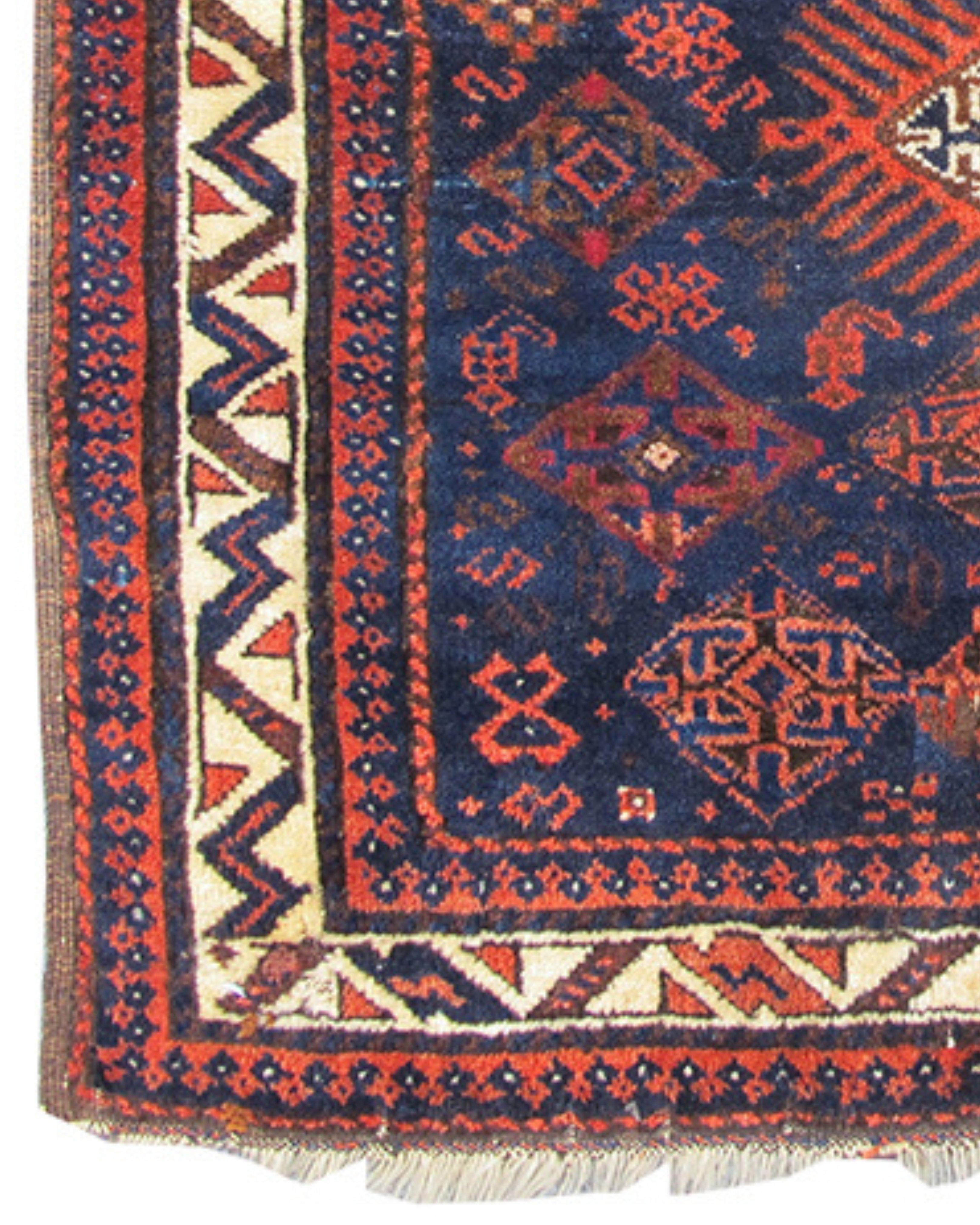 Hand-Knotted Antique Persian Baluch Bagface, Late 19th Century For Sale