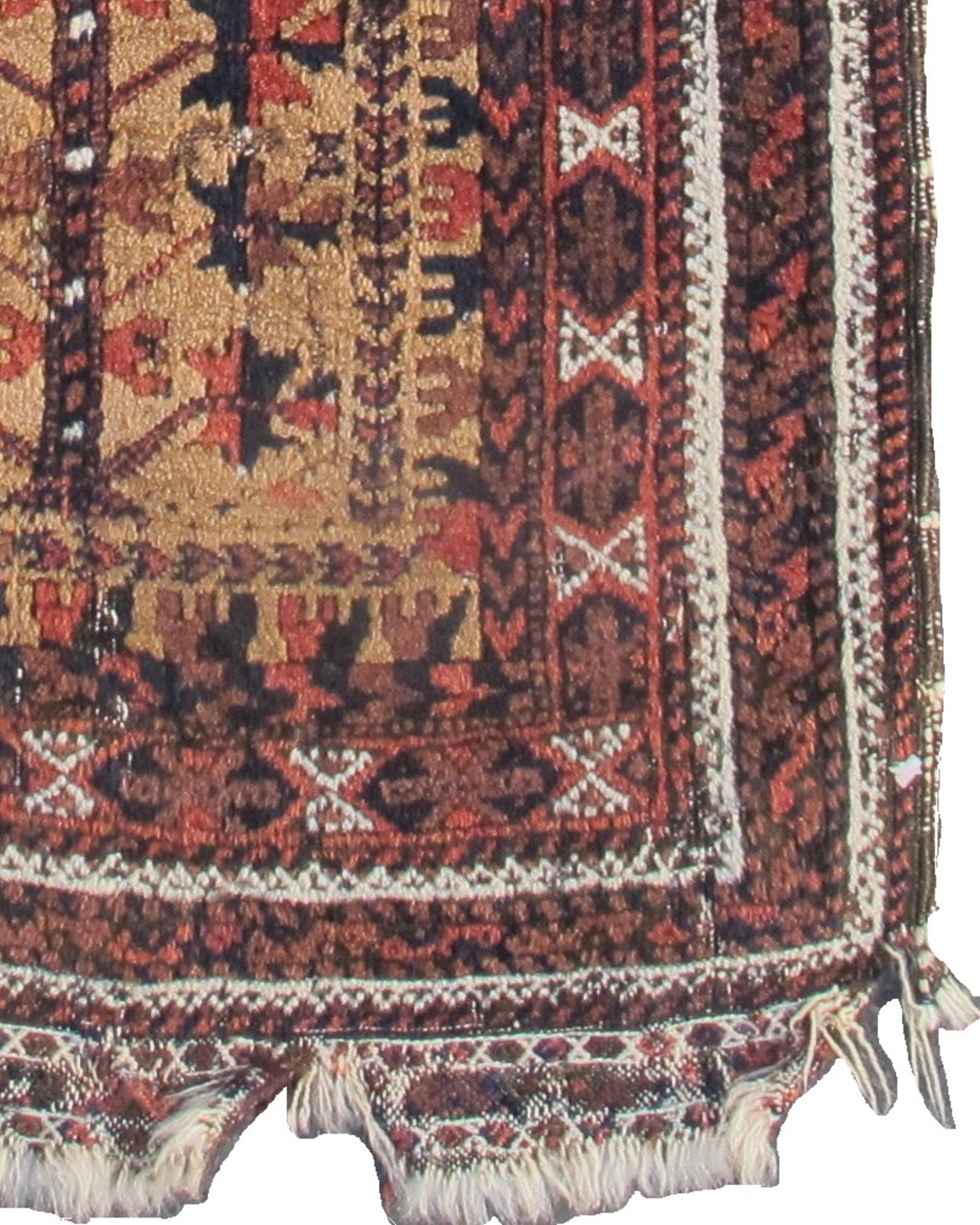 Wool Antique Persian Baluch Balisht Rug, Late 19th Century For Sale