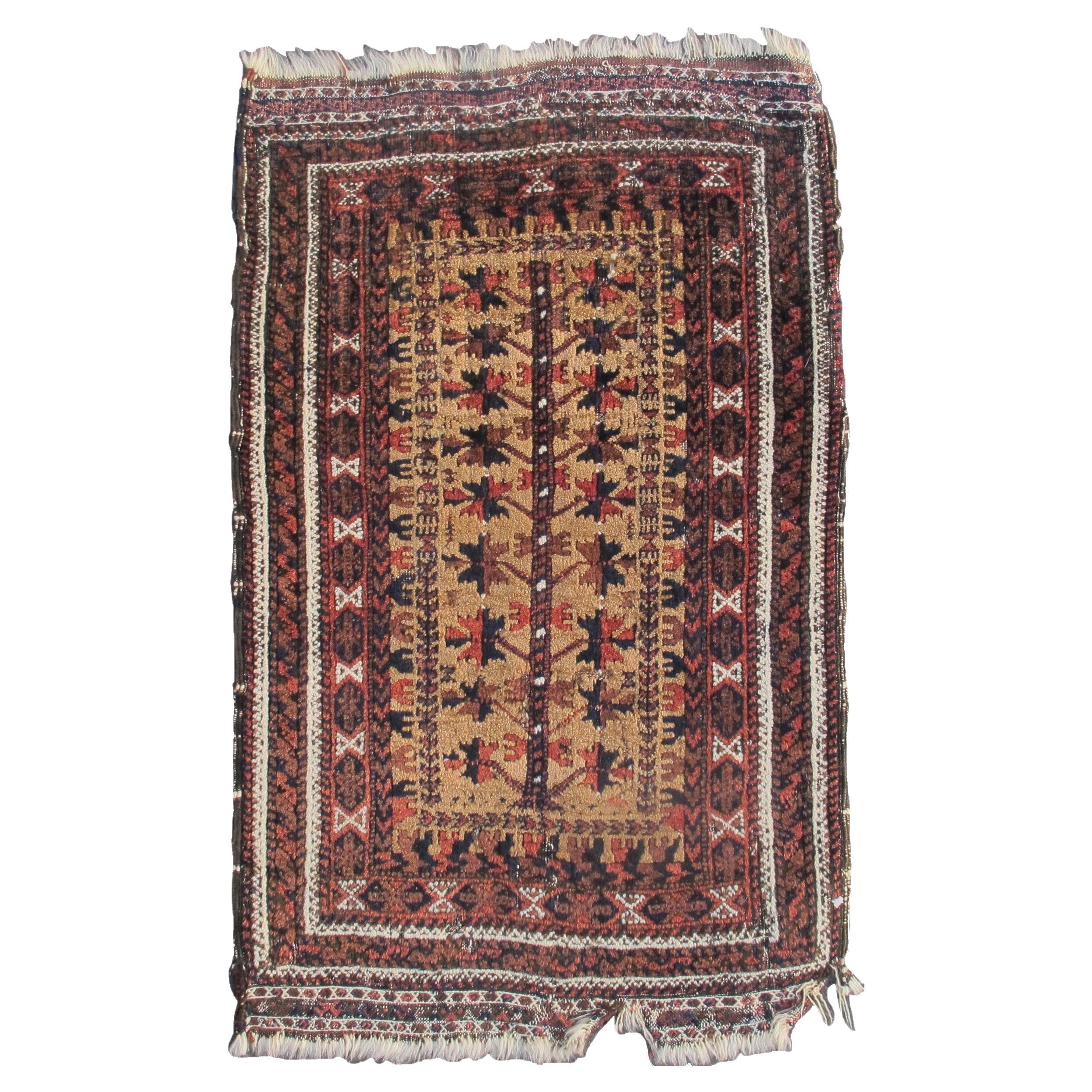 Antiker persischer Baluch-Balisht-Teppich, spätes 19. Jahrhundert