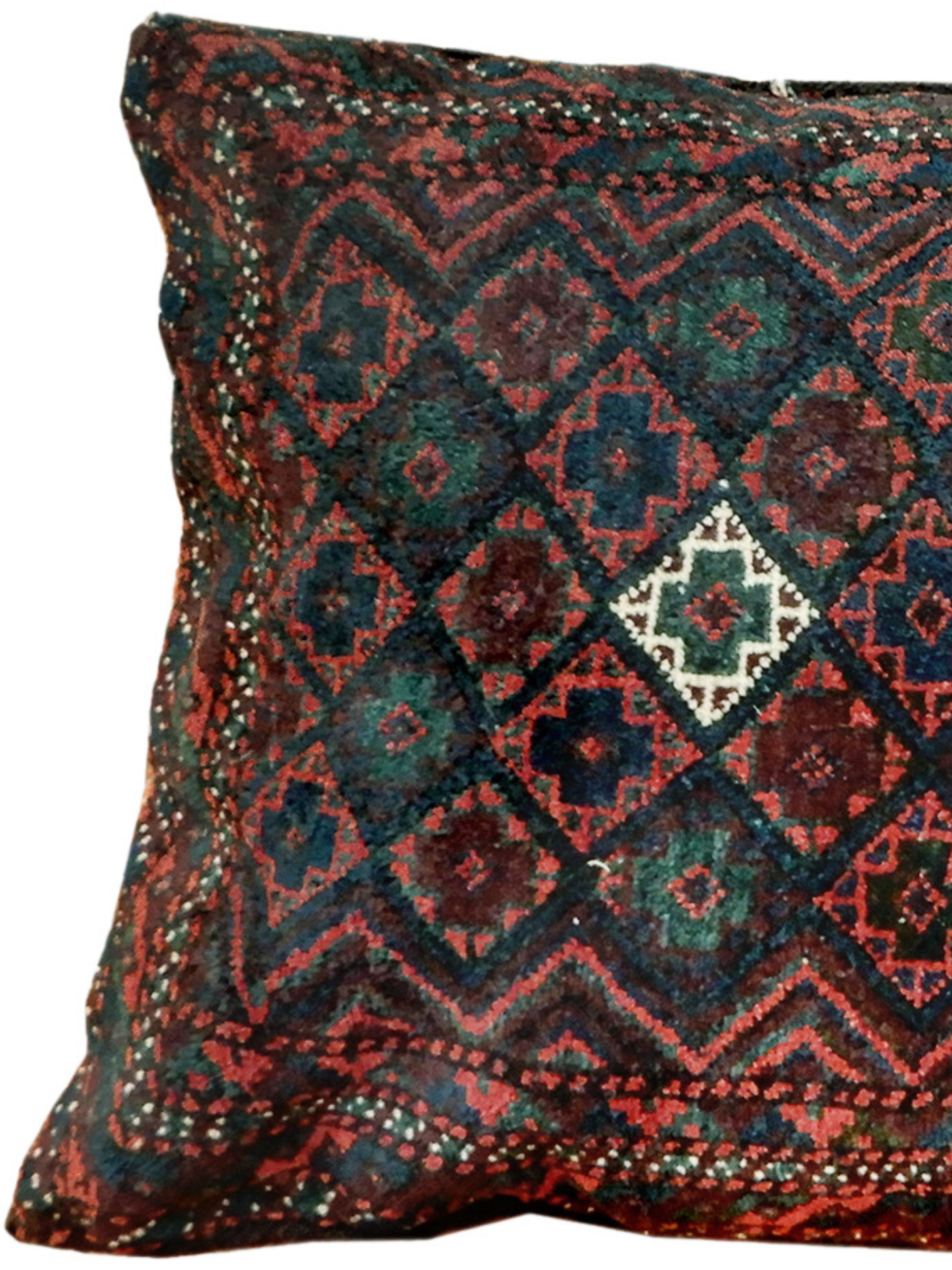 Antique Persian Baluch Balisht Throw Pillow, Early 20th Century In Excellent Condition For Sale In San Francisco, CA