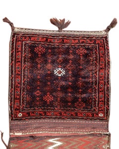 Antique Persian Baluch Khorjin Saddle Bag, 19th Century