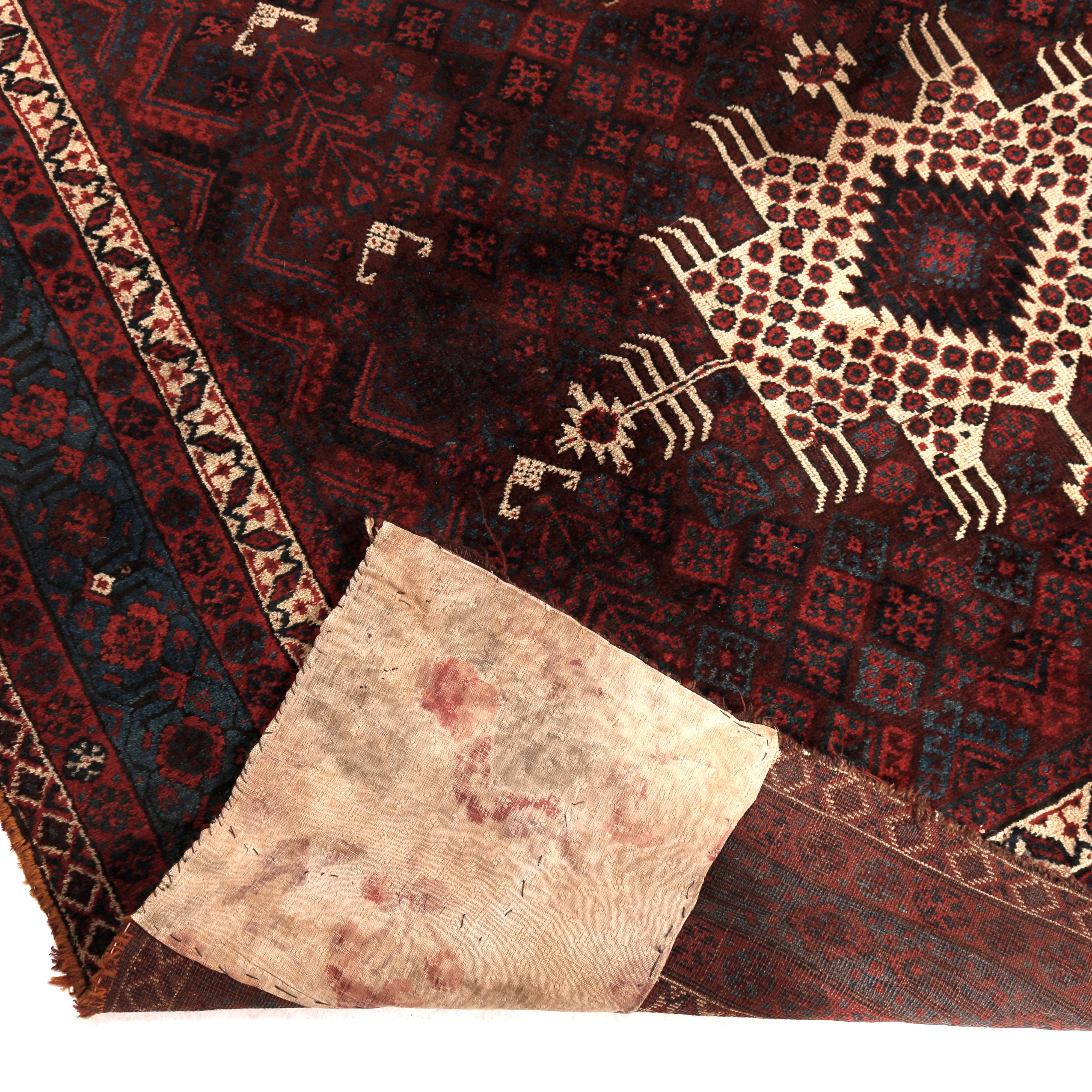 Antique Persian Baluch Oriental Wool Rug, Circa 1910 7