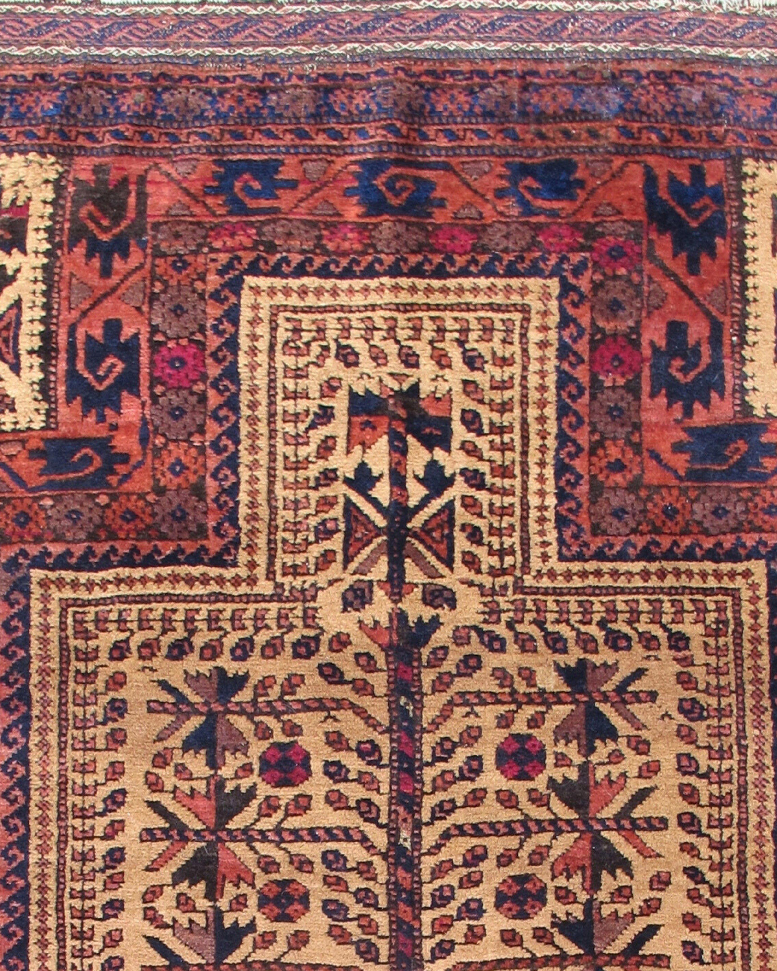 Antiker persischer Baluch-Gebetteppich, um 1900 (Handgewebt) im Angebot
