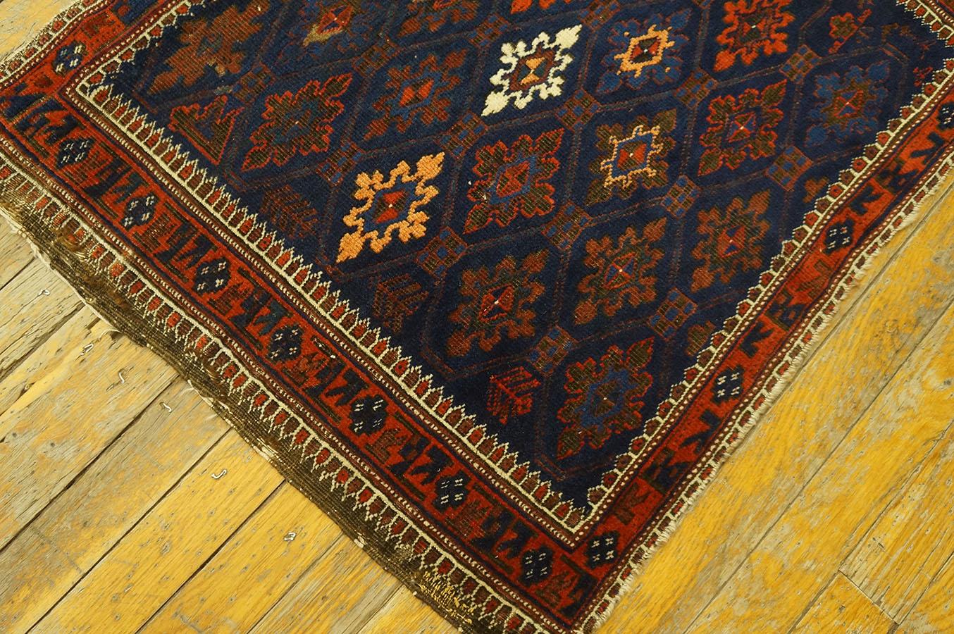Hand-Knotted Late 19th Century Persian Baluch Rug ( 2'3'' x 2'9'' - 68 x 83 ) For Sale