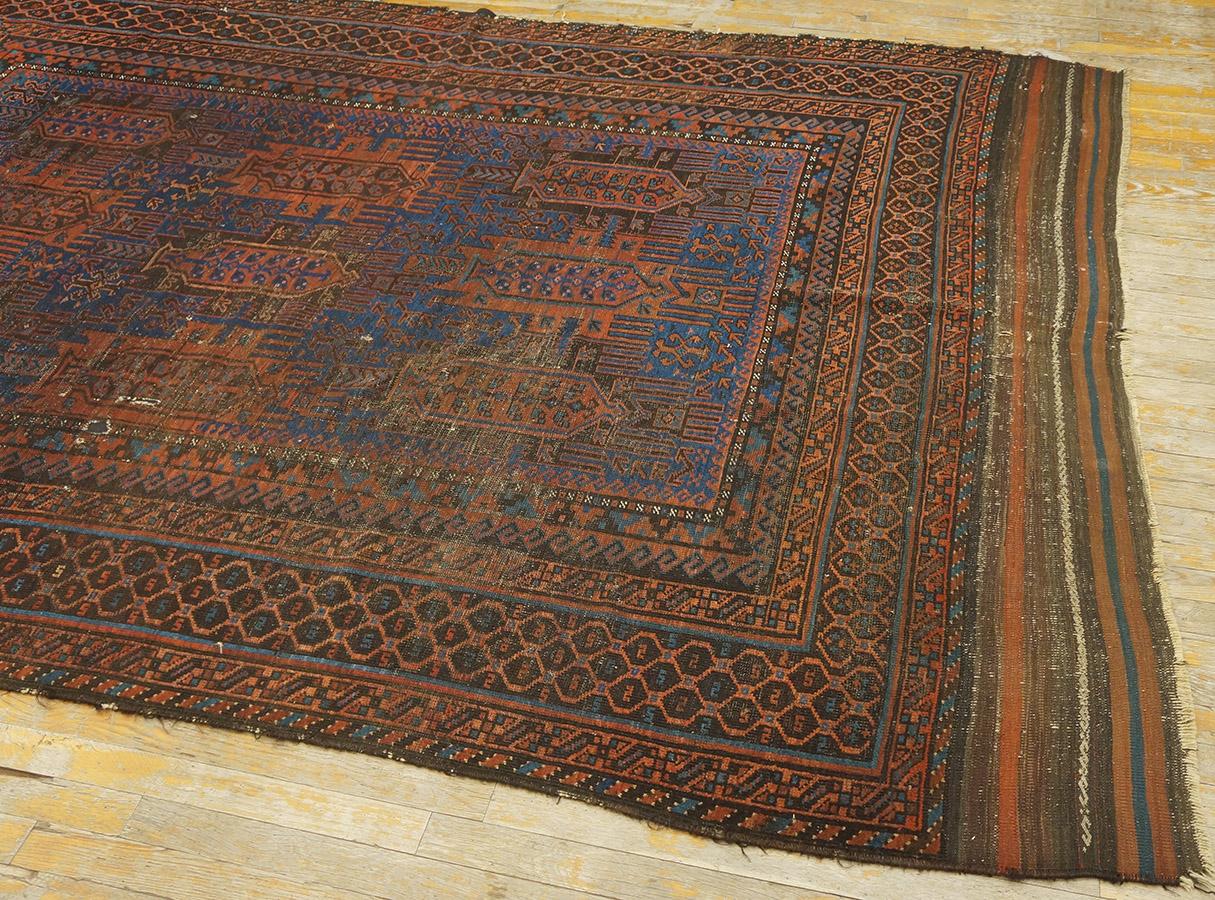 Hand-Knotted Late 19th Century N.E. Persian Baluch Carpet ( 6'7'' x 9'5'' - 202 x 287 ) For Sale