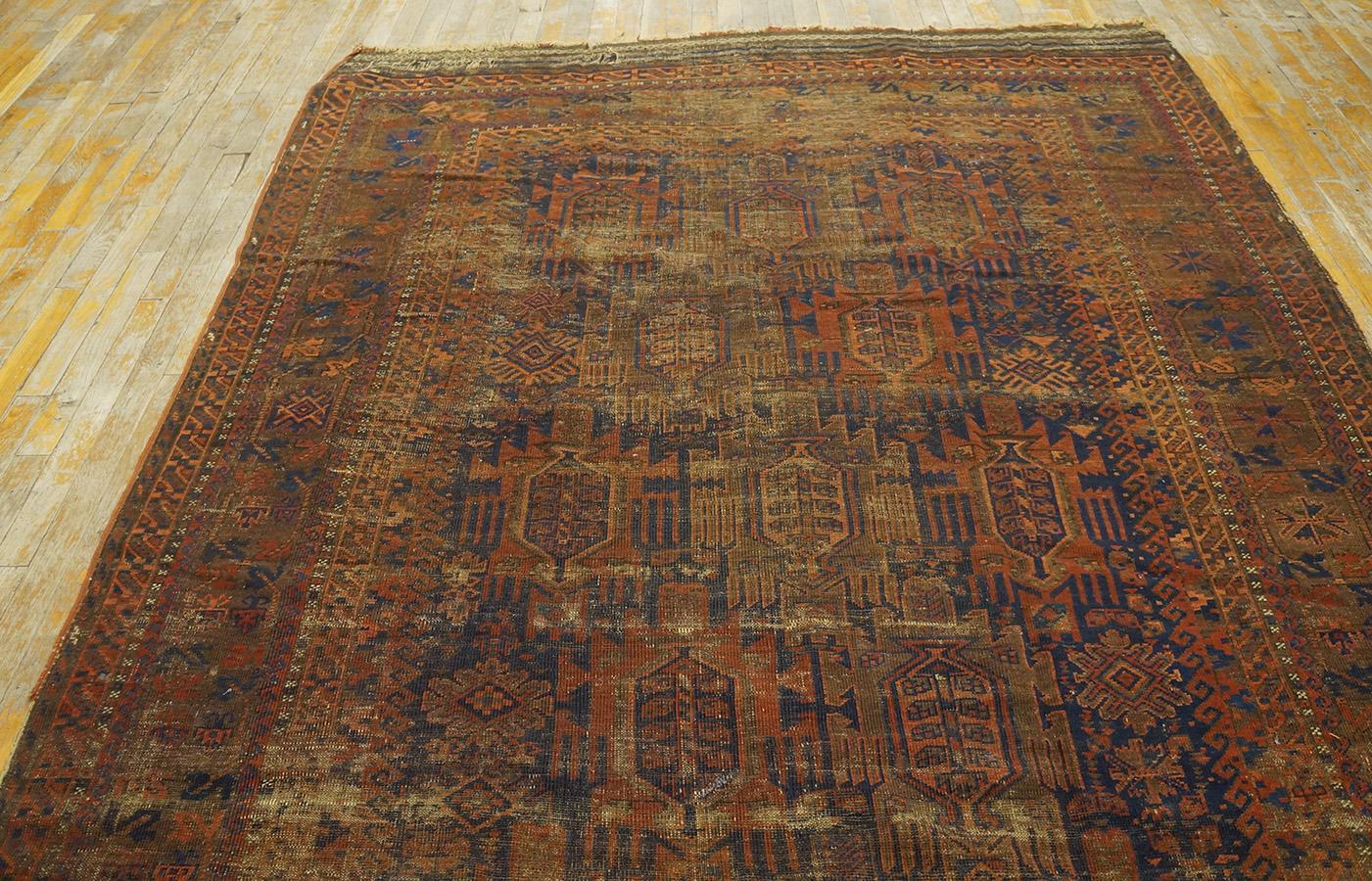 Wool Late 19th Century Persian Baluch Carpet ( 6' x 8'4