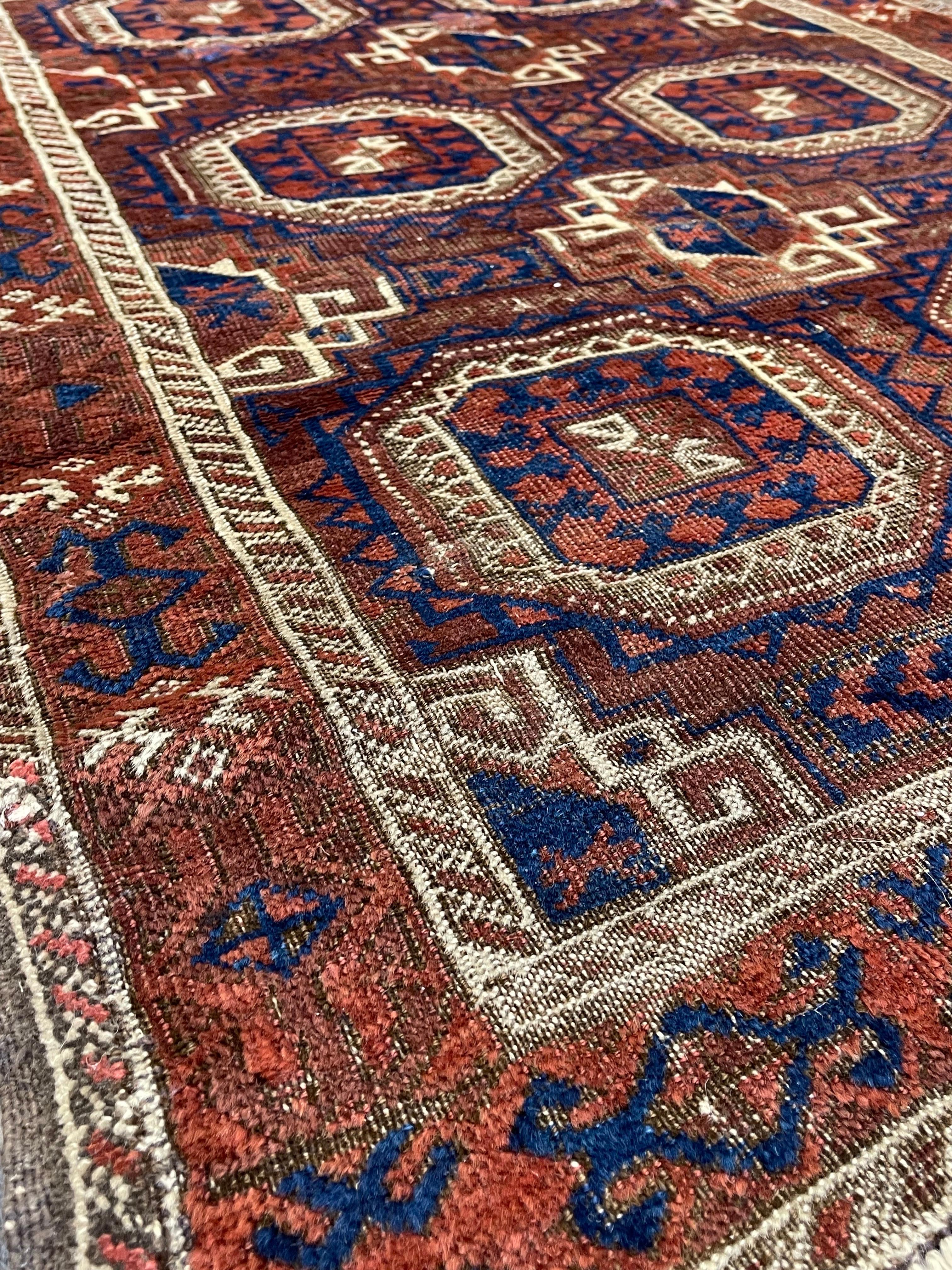 Vegetable Dyed Antique Persian Baluch Rug, circa 1900 For Sale