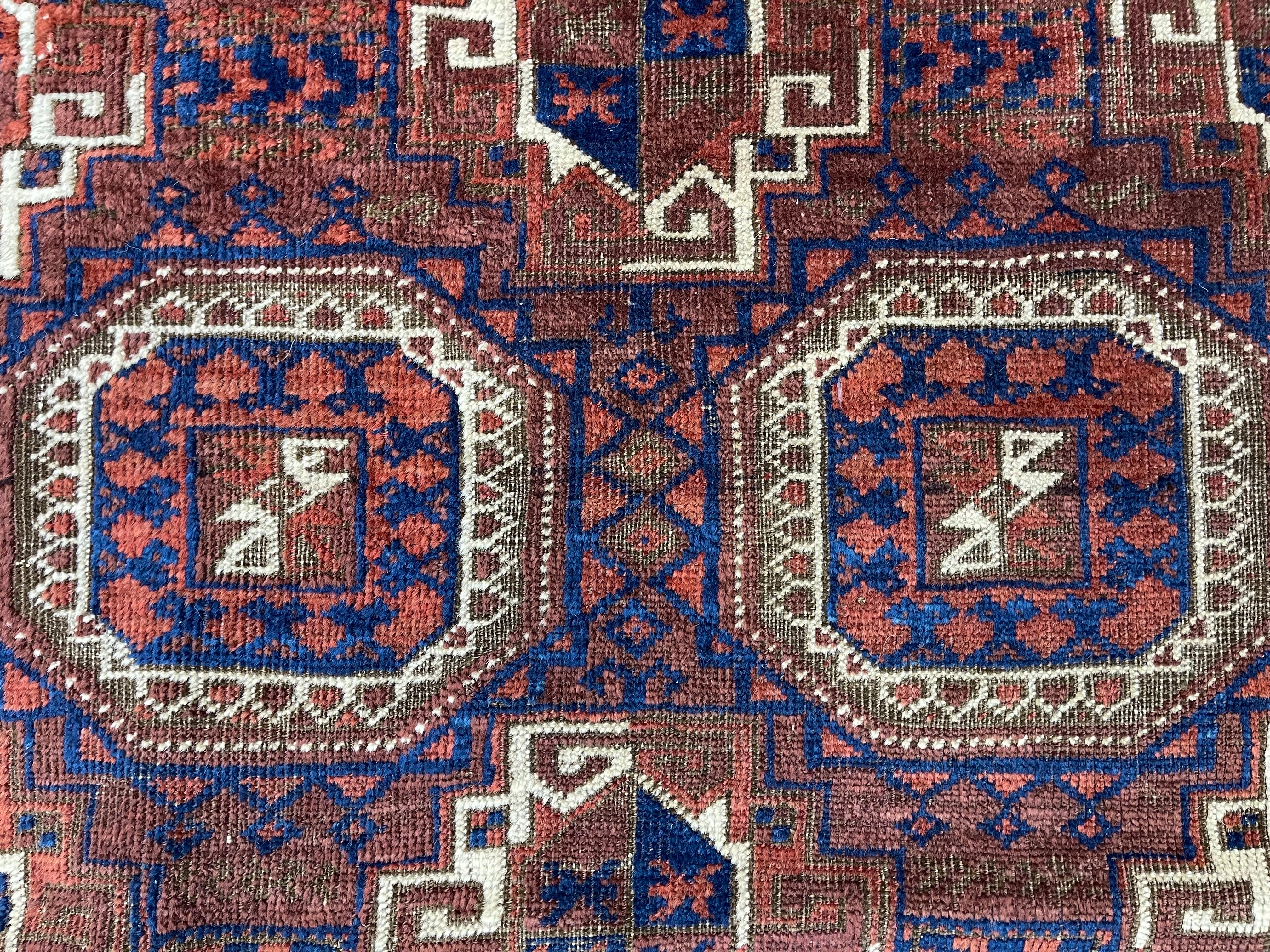 Wool Antique Persian Baluch Rug, circa 1900 For Sale