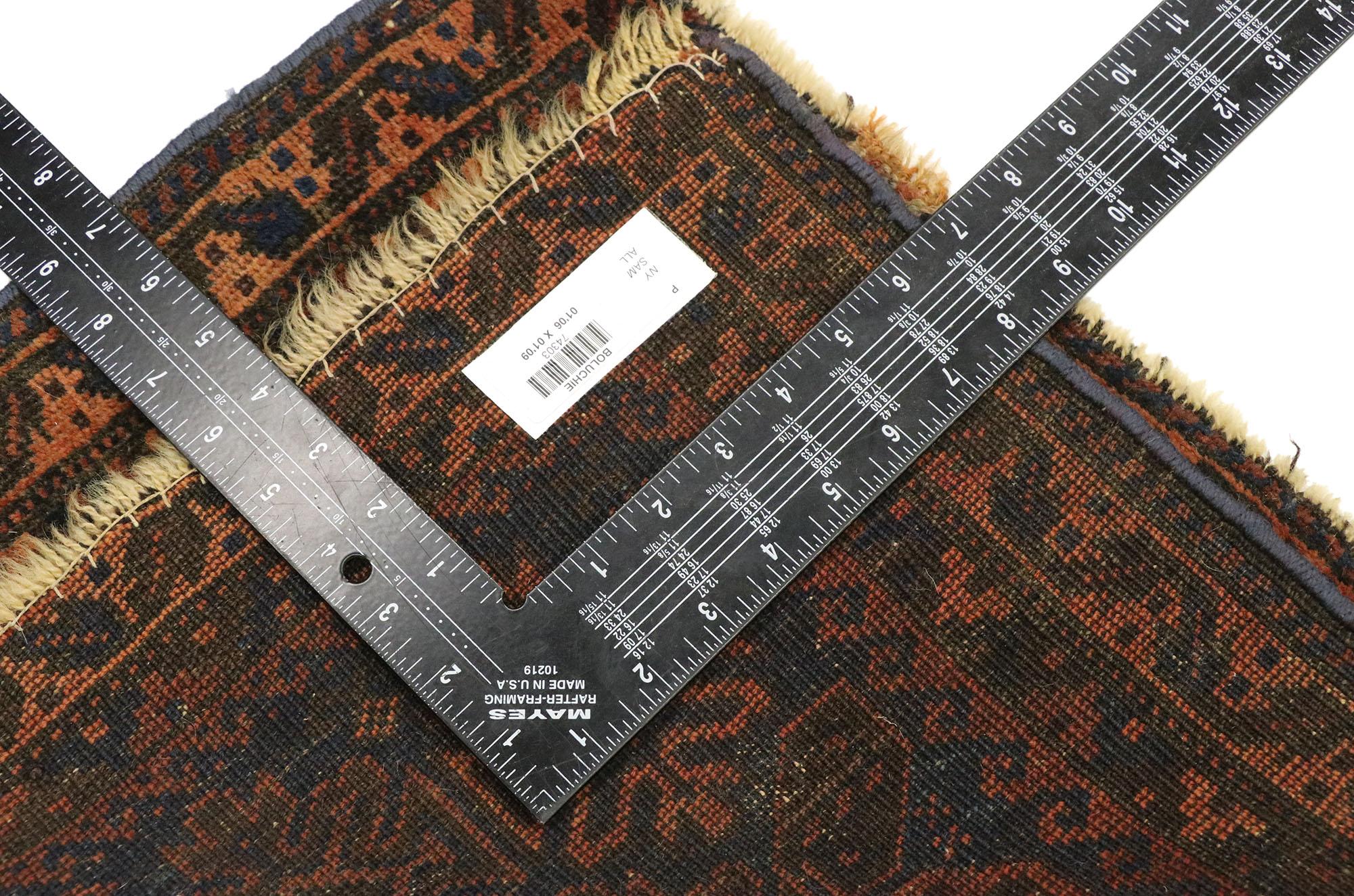 1910’s Persian Baluch Rug with Modern Style In Good Condition For Sale In Dallas, TX