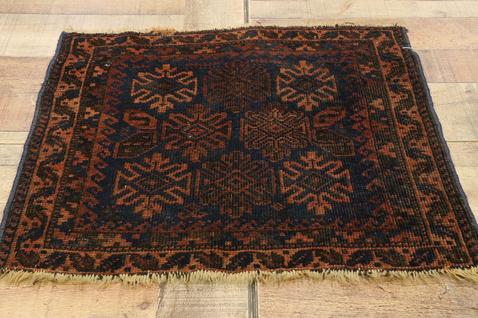 Wool 1910’s Persian Baluch Rug with Modern Style For Sale