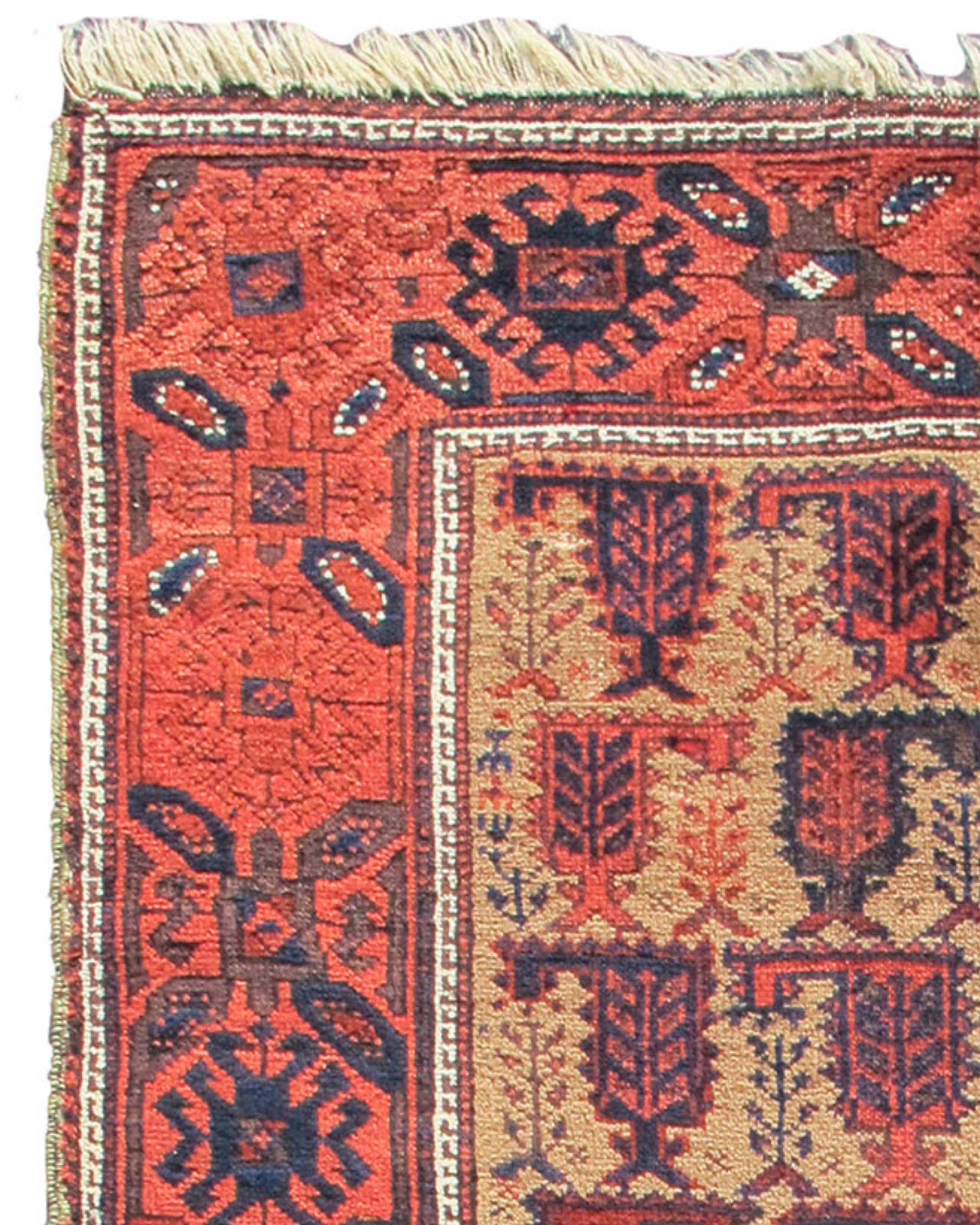 Hand-Knotted Antique Persian Baluch Rug, Late 19th Century For Sale