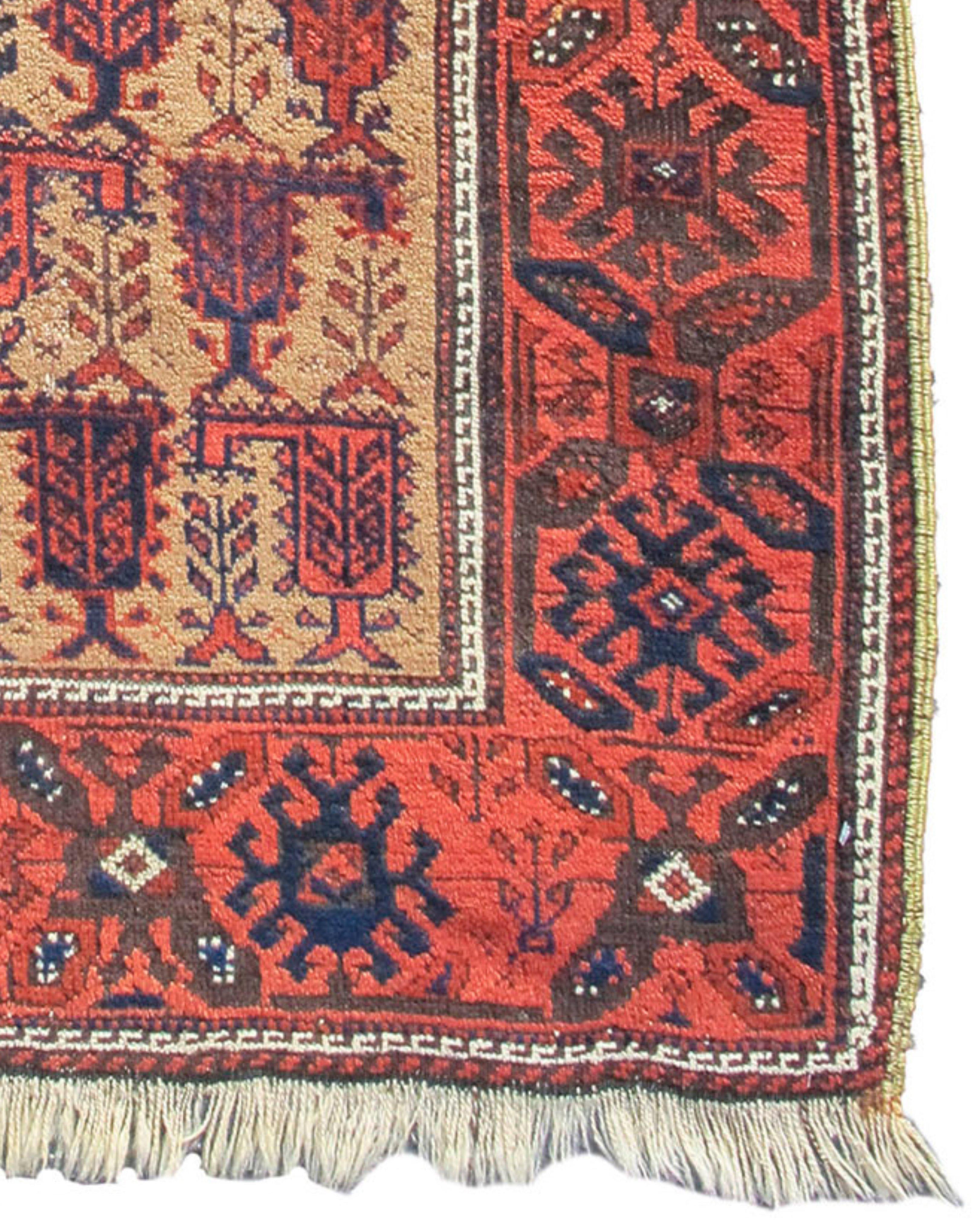 Wool Antique Persian Baluch Rug, Late 19th Century For Sale