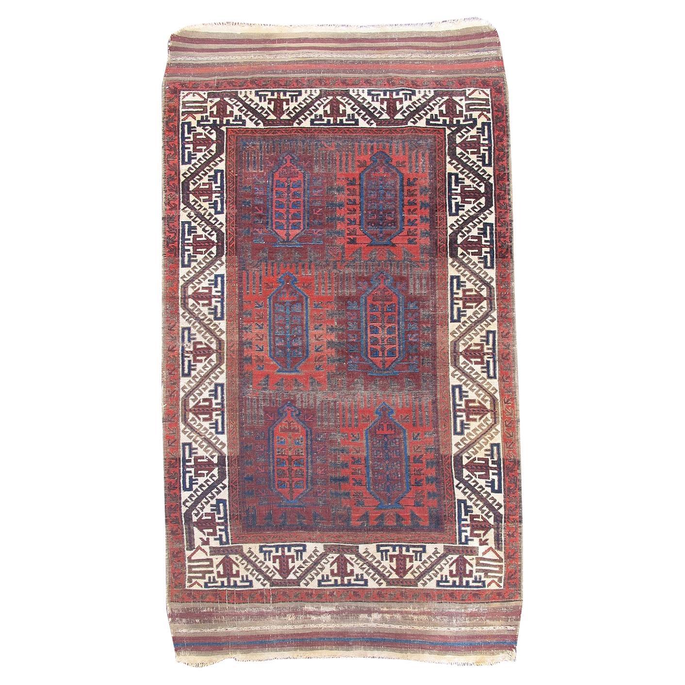 Antique Persian Baluch Rug, Late 19th Century