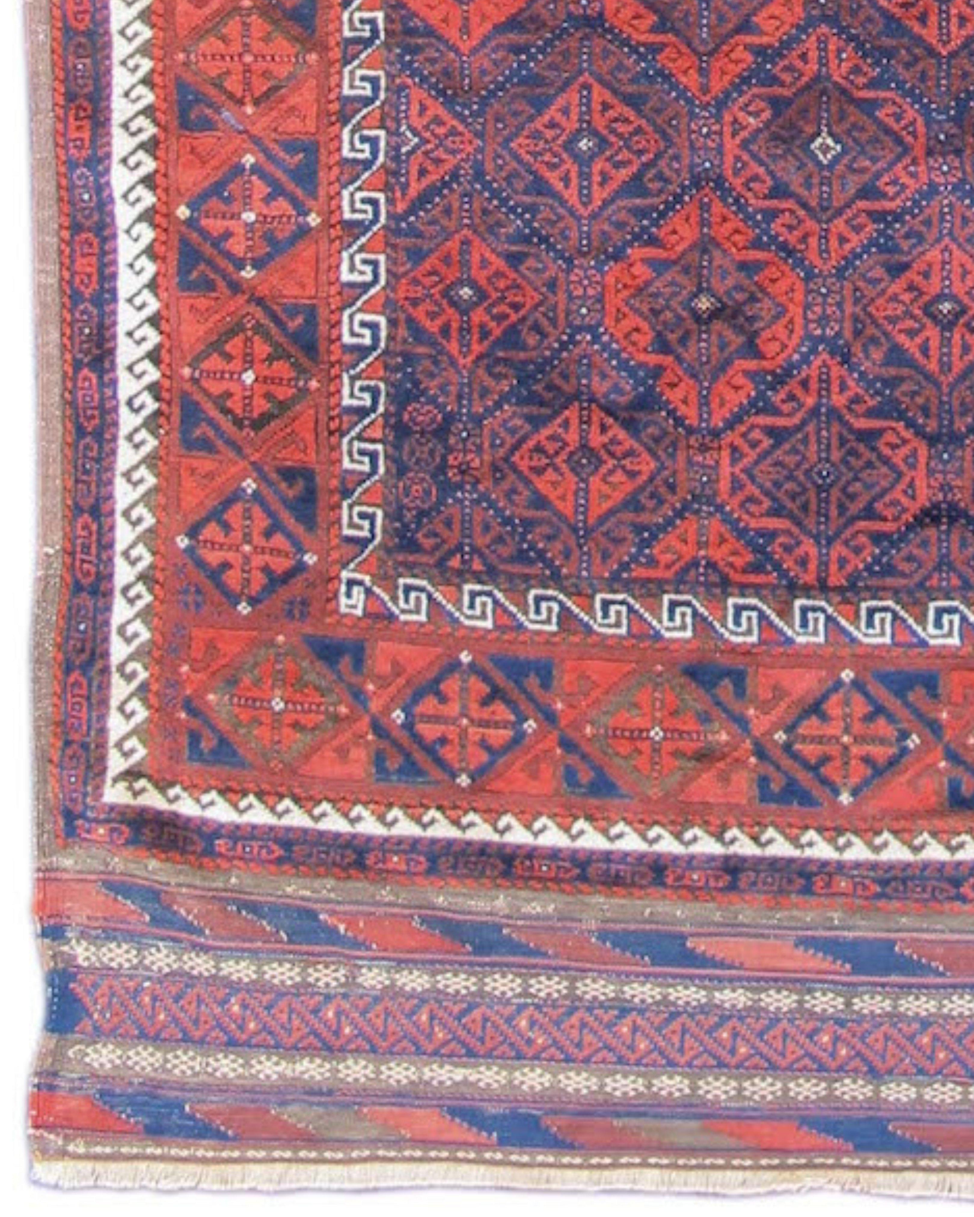 Wool Antique Persian Baluch Runner Rug, Late 19th Century For Sale