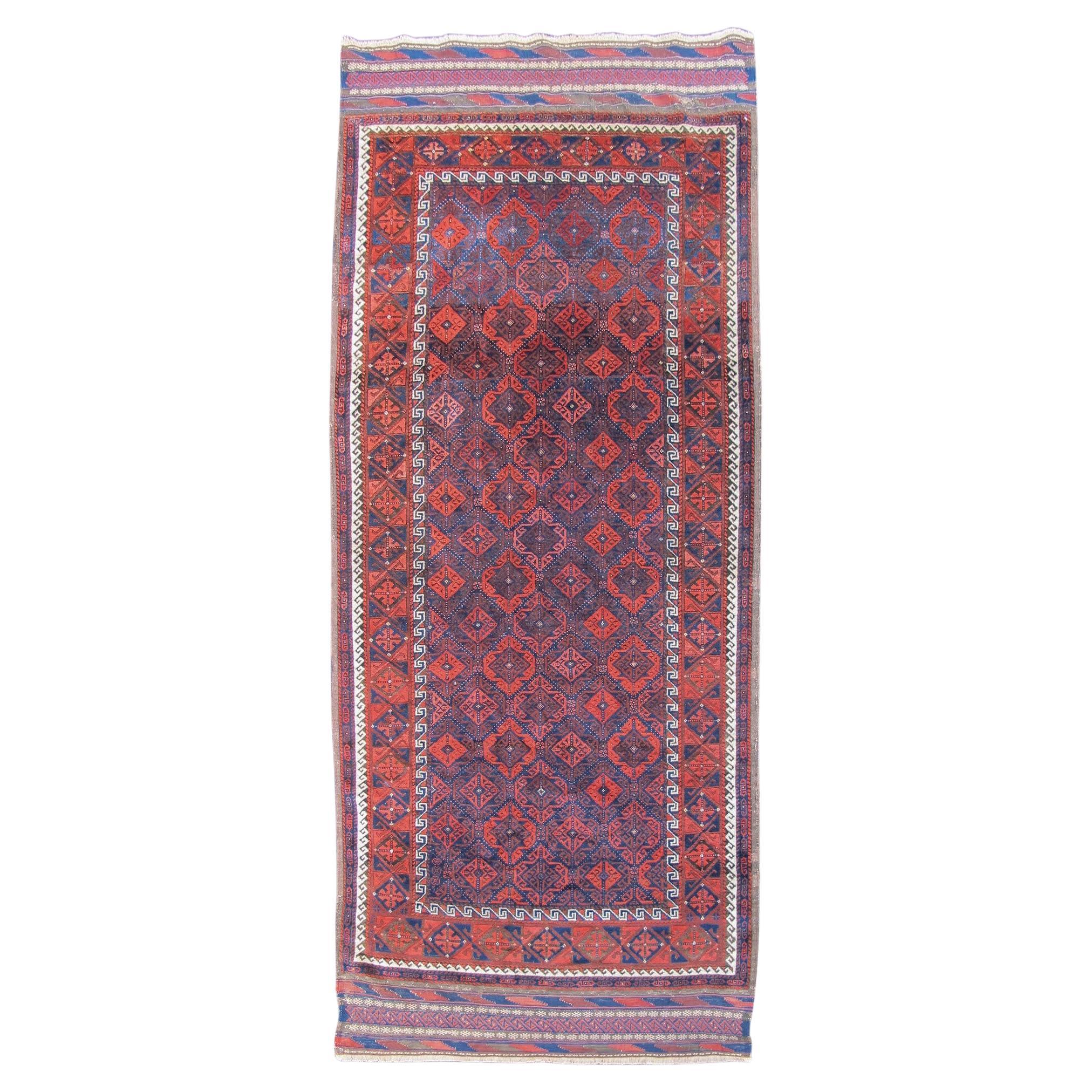 Antique Persian Baluch Runner Rug, Late 19th Century For Sale