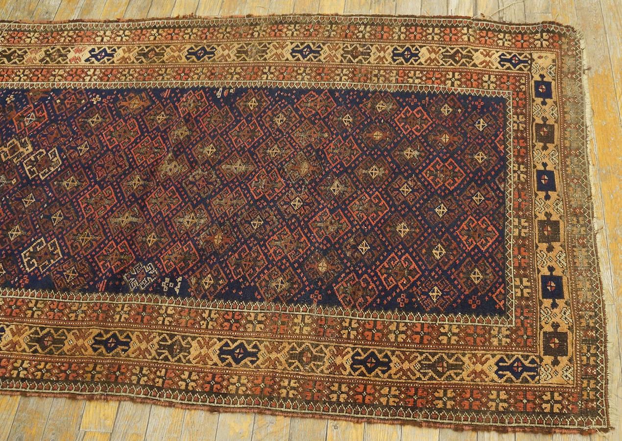 Hand-Knotted Early 20th Century N.E. Persian Baluch Carpet ( 2 10'' x 5'3'' - 86 x 160 cm )  For Sale